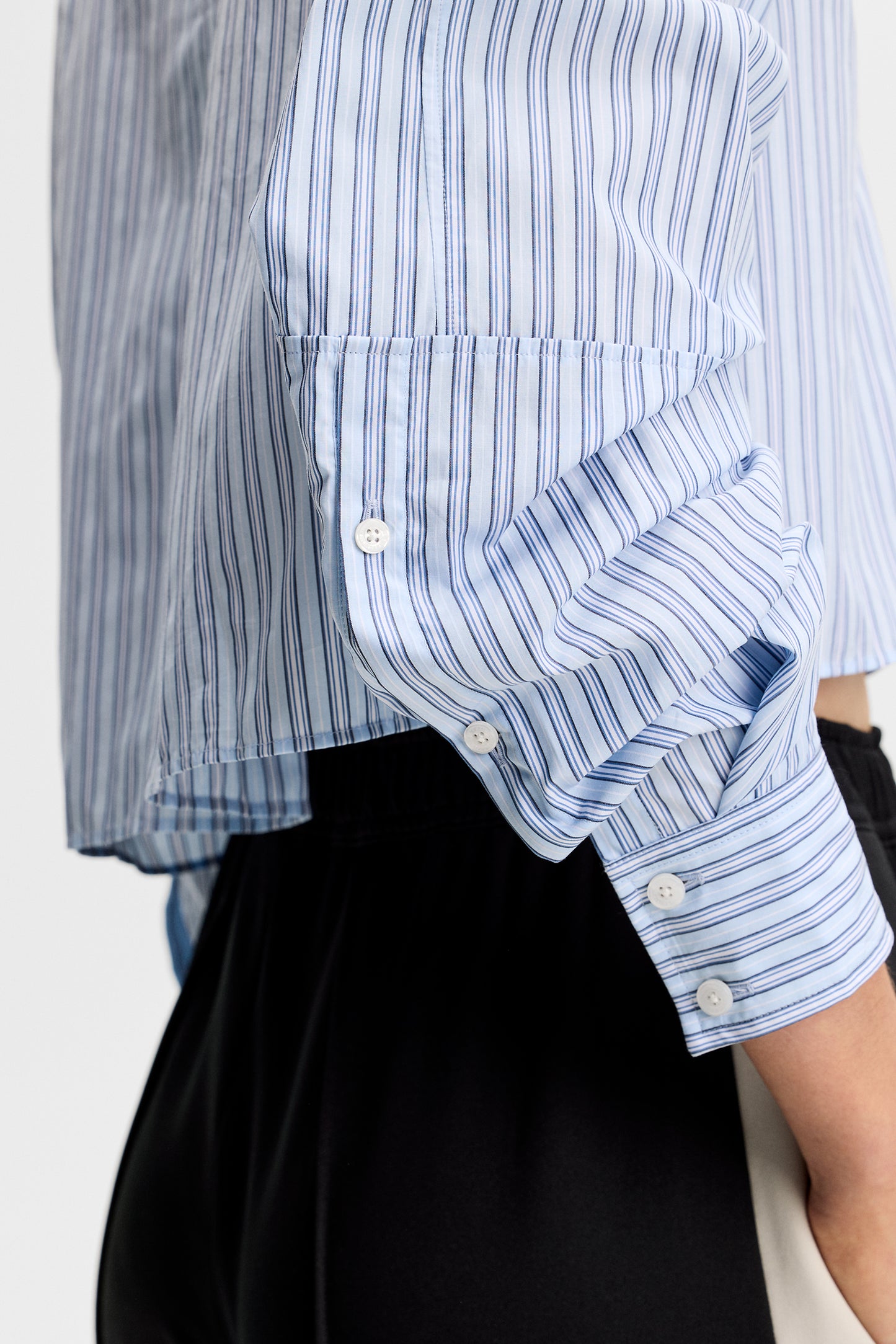 Jelina Cotton Stripe Shirt in Forget-Me-Not by J.Lindeberg