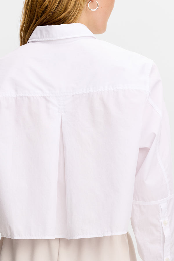 Jelina Cotton Solid Shirt / White
