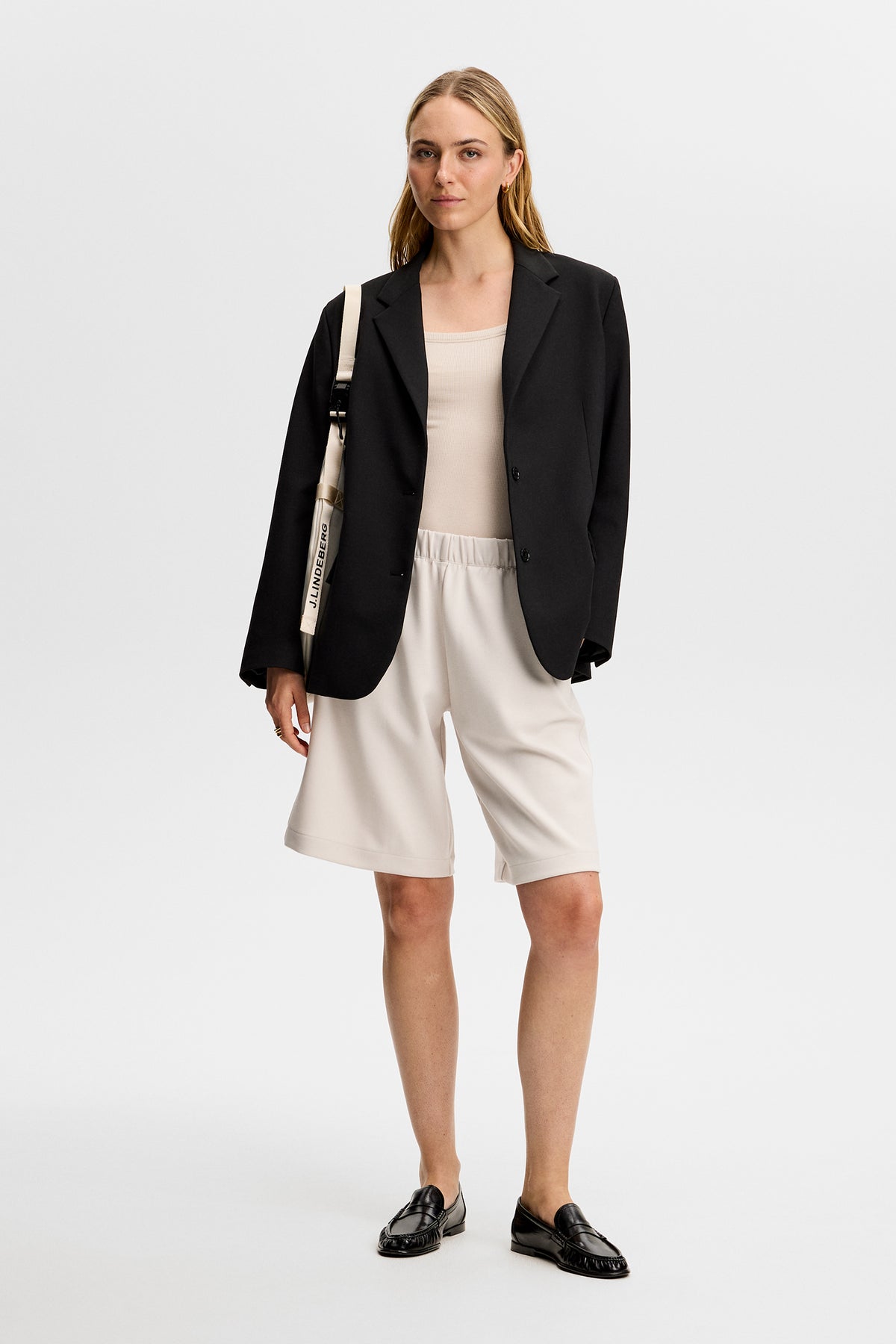 Amanda Compact Stretch Blazer in Black by J.Lindeberg
