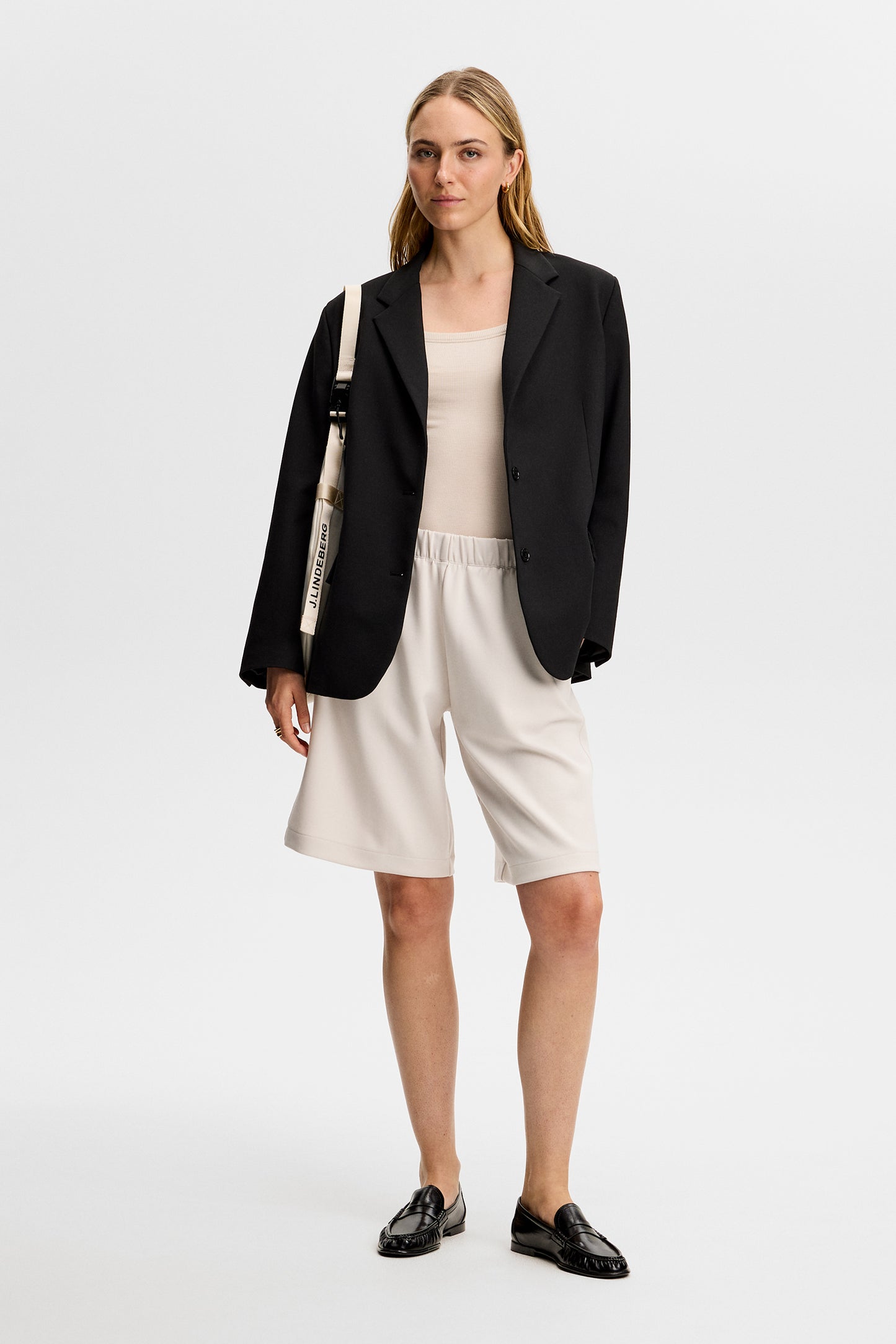 Amanda Compact Stretch Blazer in Black by J.Lindeberg