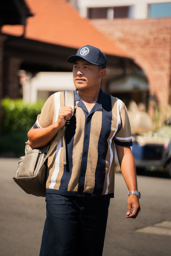 Remus Resort Collar Knit Polo / Kelp