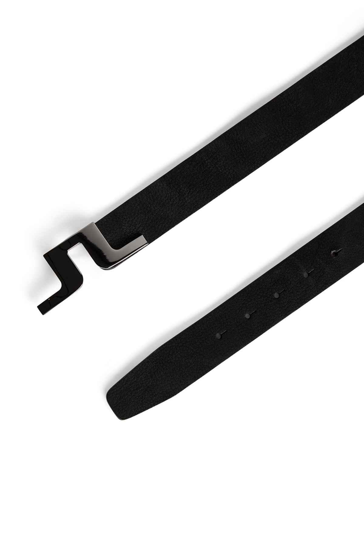 Bridger Nubuck Leather Belt in Black by J.Lindeberg