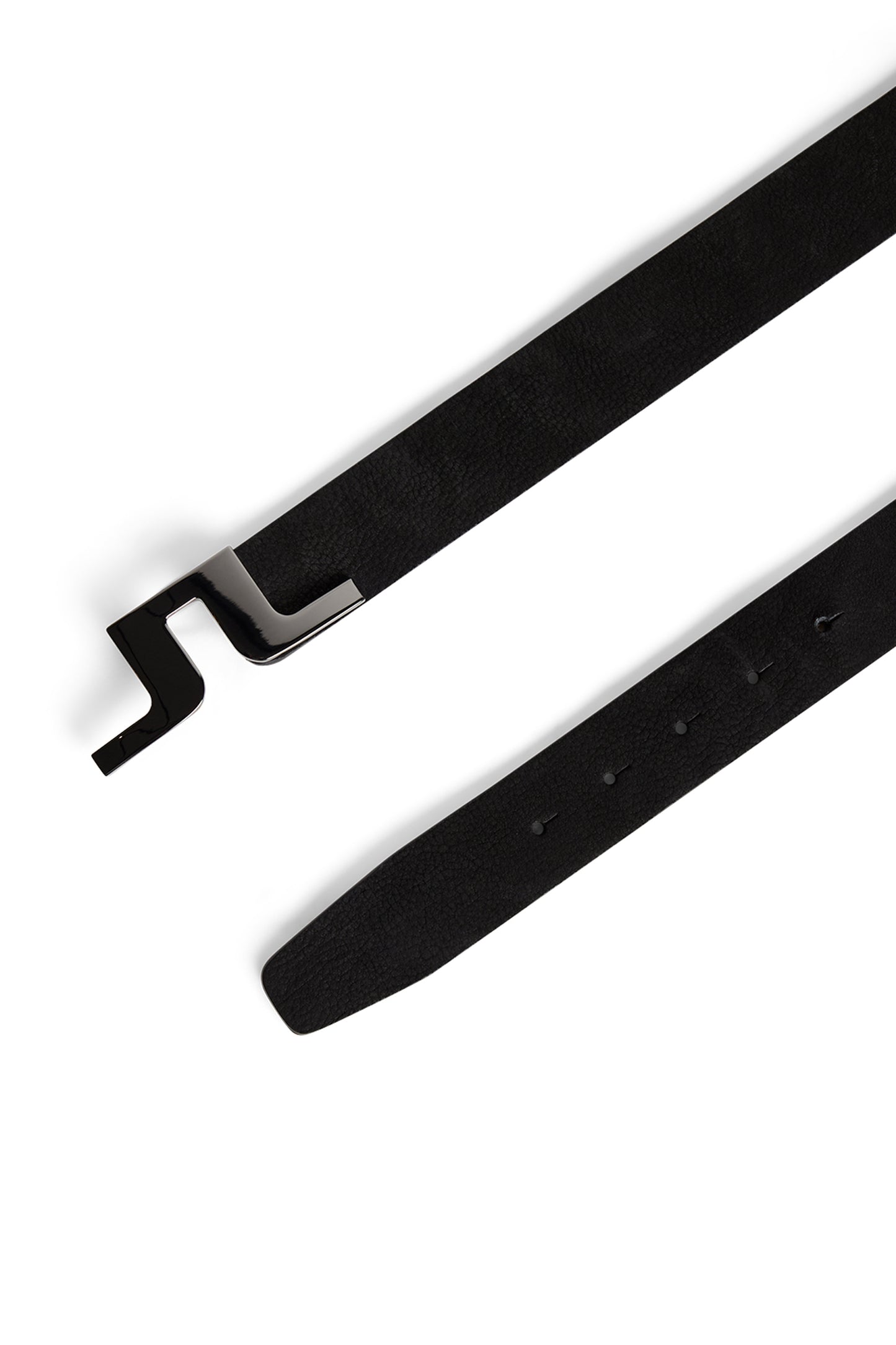 Bridger Nubuck Leather Belt in Black by J.Lindeberg