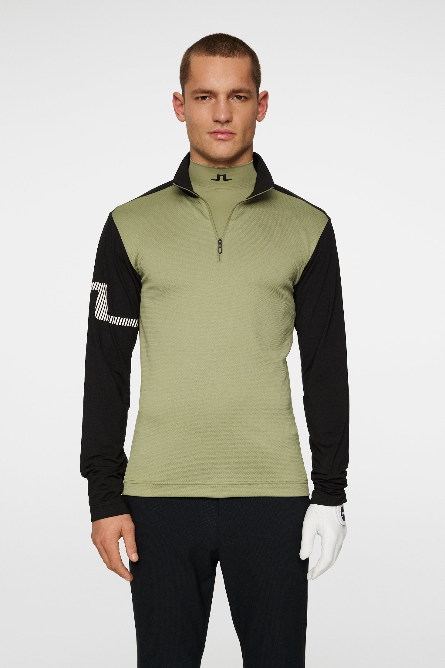 j.lindeberg Aerial Quarter Zip Hood Oil Green Hotsell | Outdoor Sports