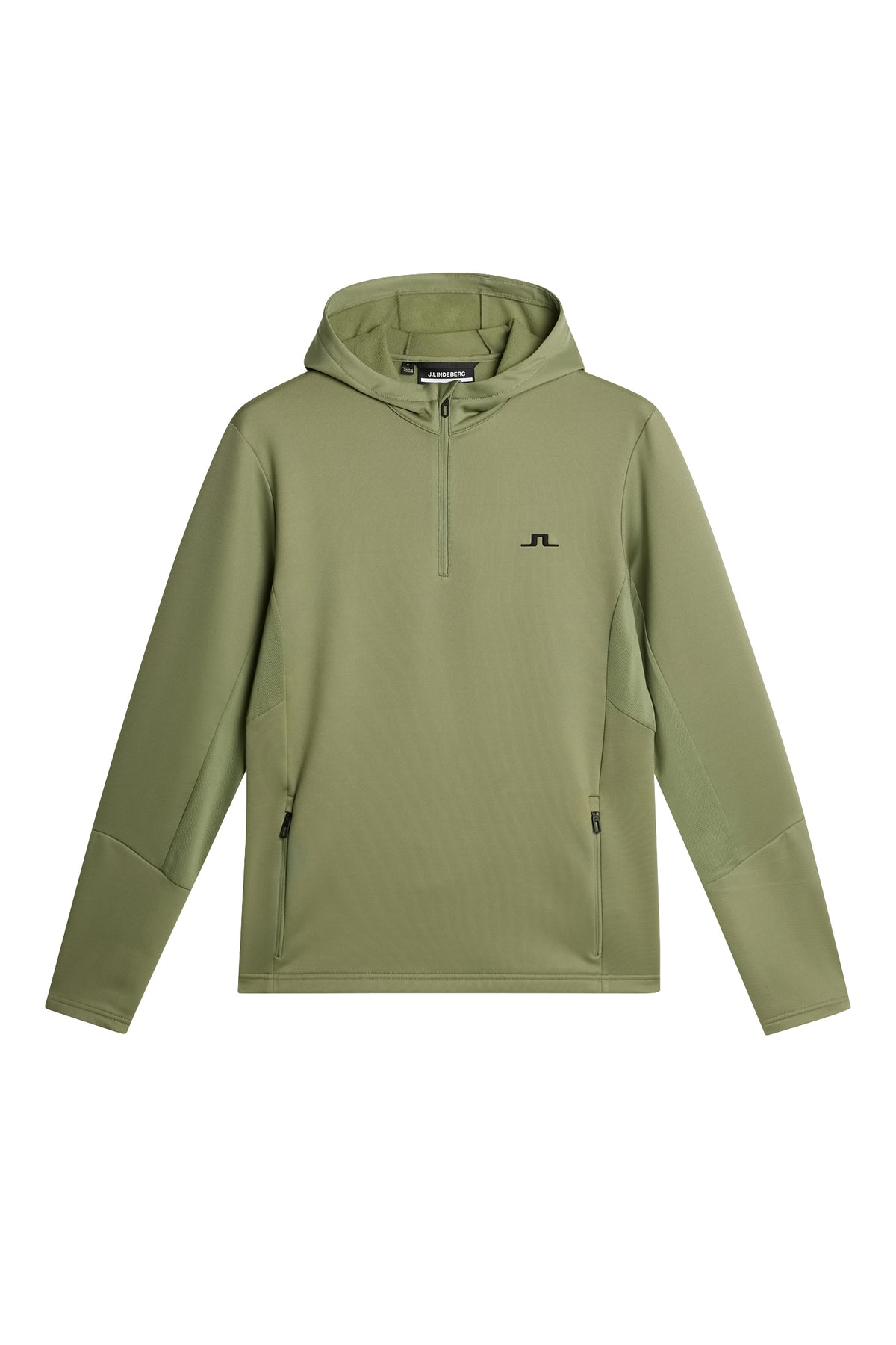 Aerial Quarter Zip Hood in Oil Green by J.Lindeberg