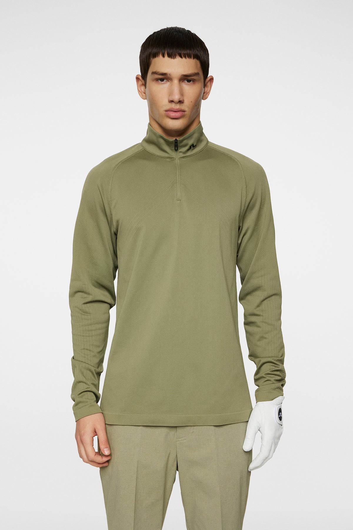 Fay Seamless Mid Layer in Oil Green by J.Lindeberg