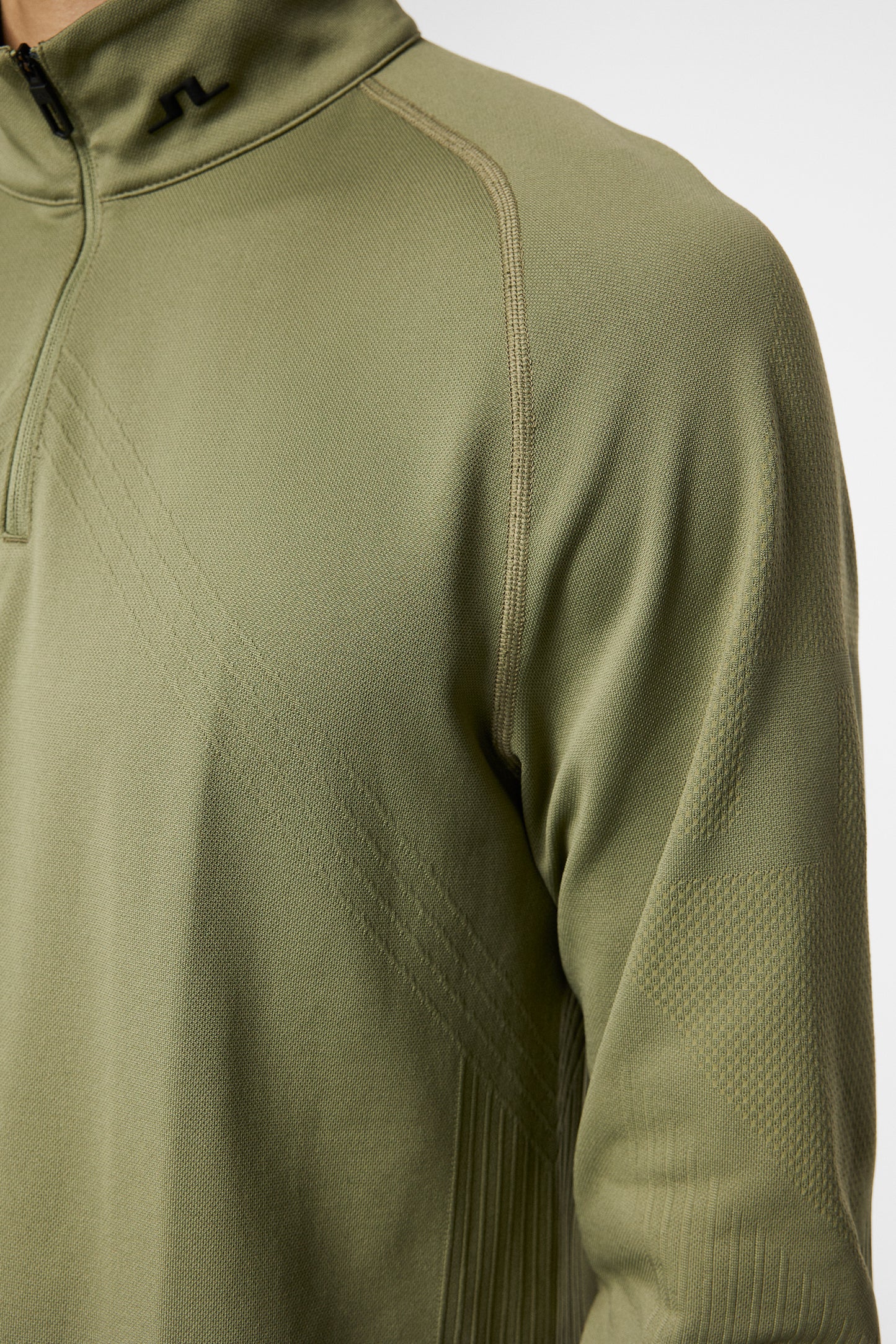 Fay Seamless Mid Layer in Oil Green by J.Lindeberg