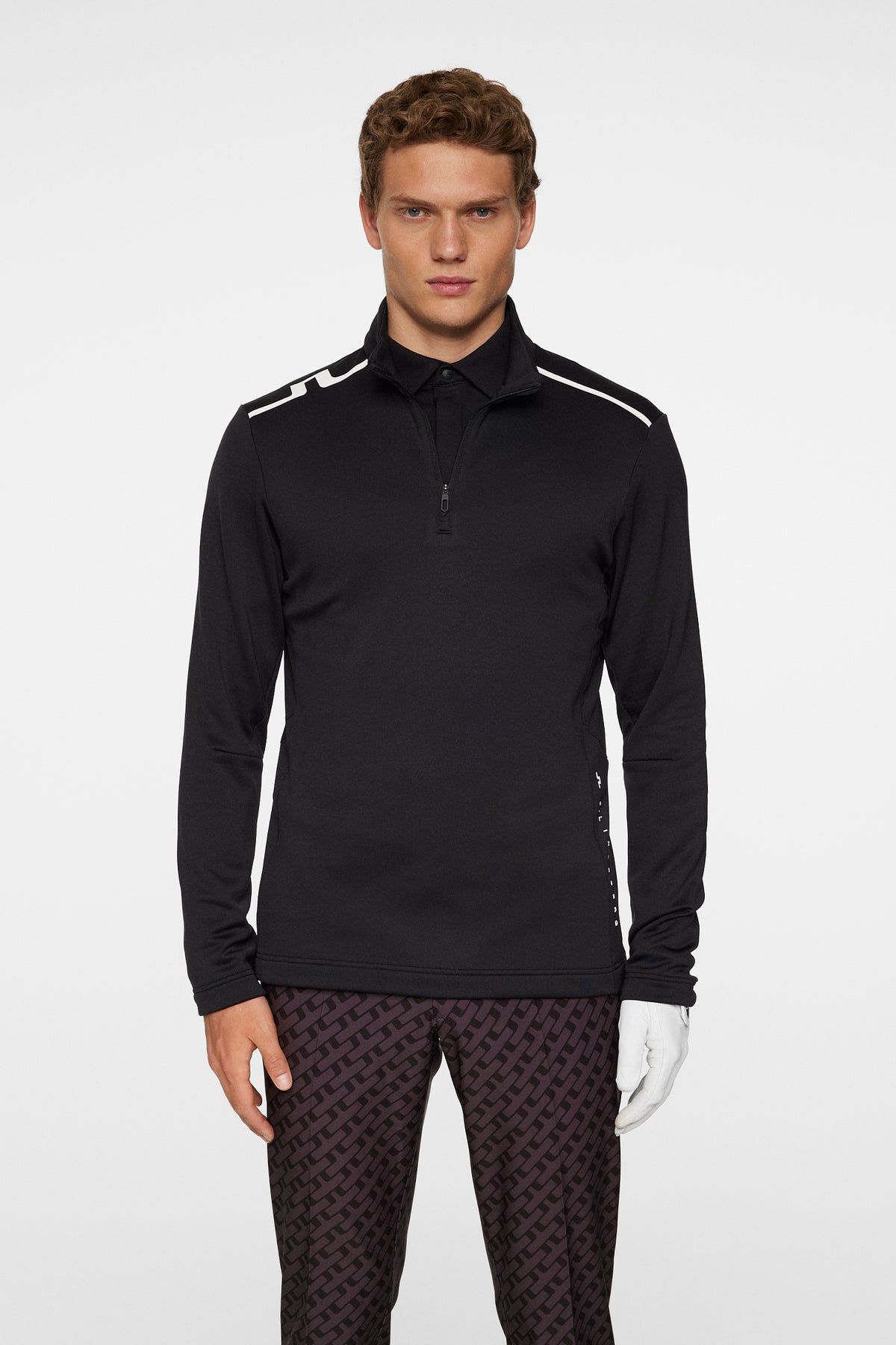Vinnie Quarter Zip Mid Layer in Black by J.Lindeberg