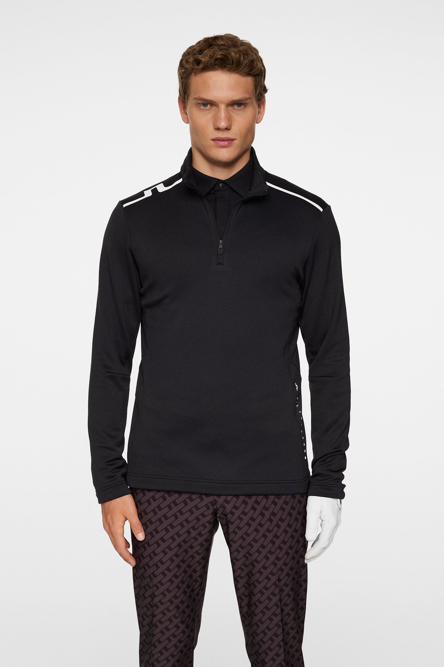 Vinnie Quarter Zip Mid Layer in Black by J.Lindeberg