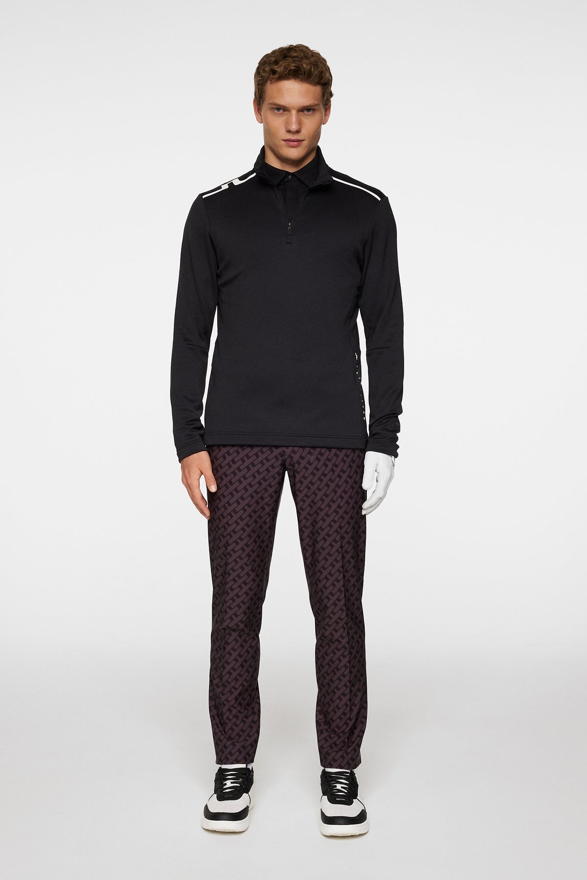 Vinnie Quarter Zip Mid Layer in Black by J.Lindeberg