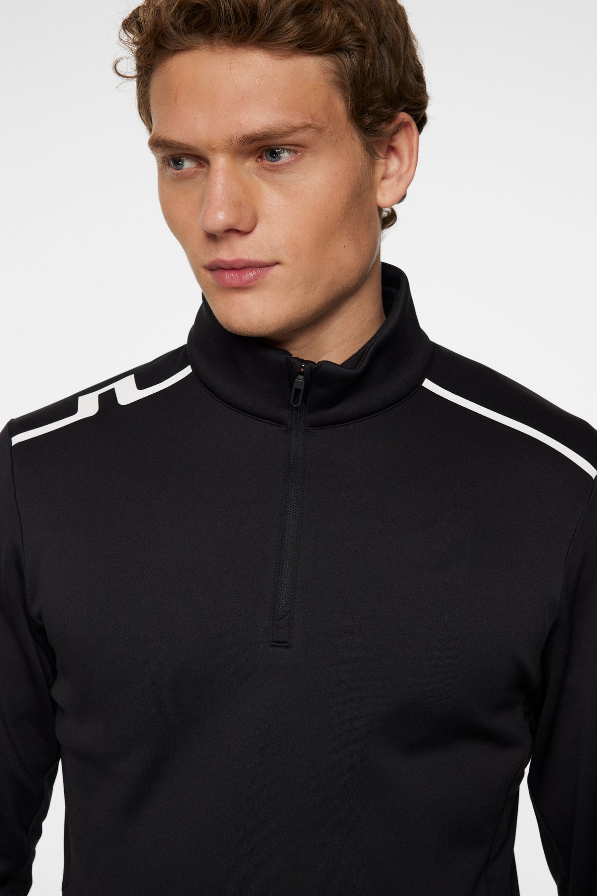 Vinnie Quarter Zip Mid Layer in Black by J.Lindeberg