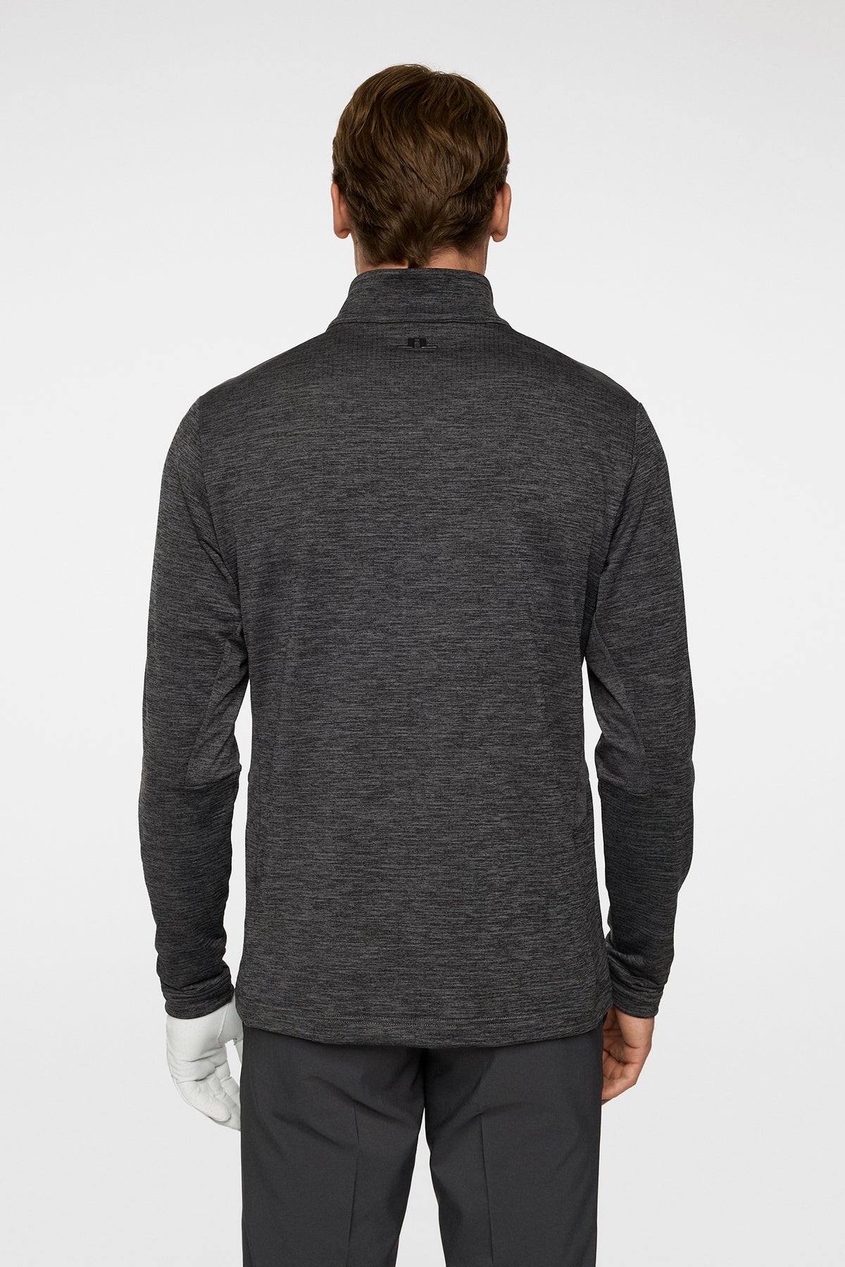Destry Quarter Zip Mid Layer in Asphalt and Black Melange by J.Lindeberg