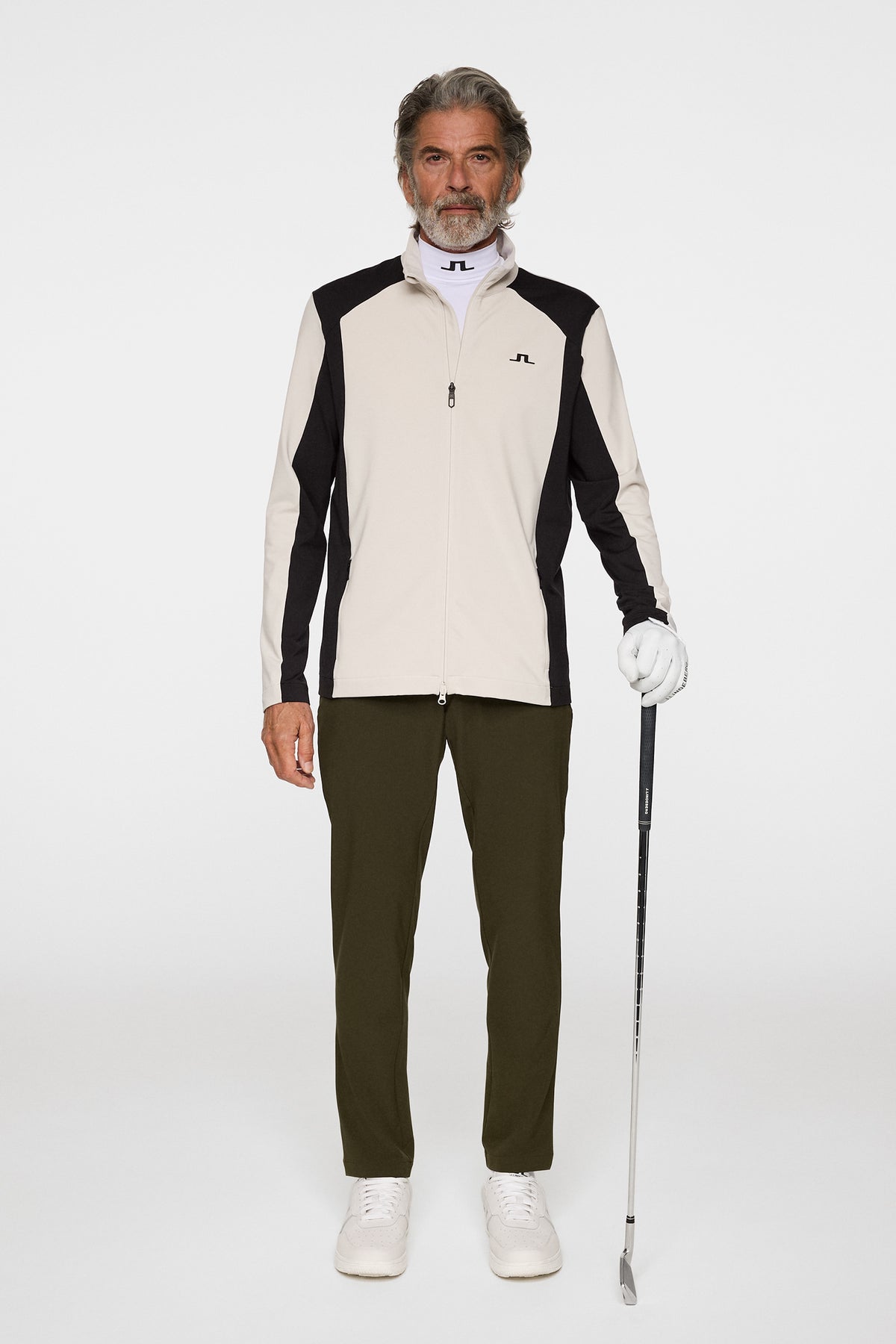 Banks Zip Mid Layer in Moonbeam by J.Lindeberg