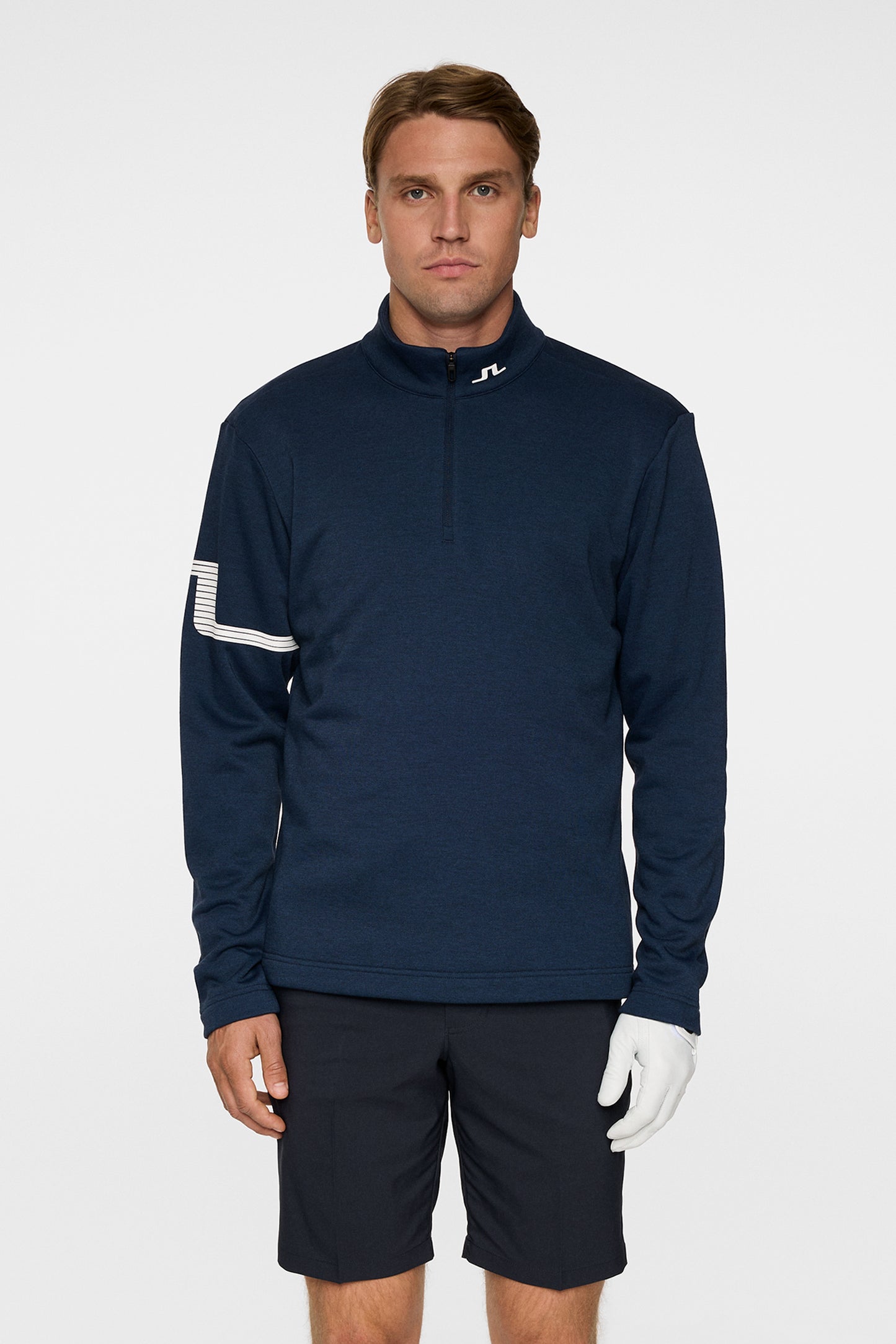 Heath Strike Mid Layer in Navy Melange by J.Lindeberg