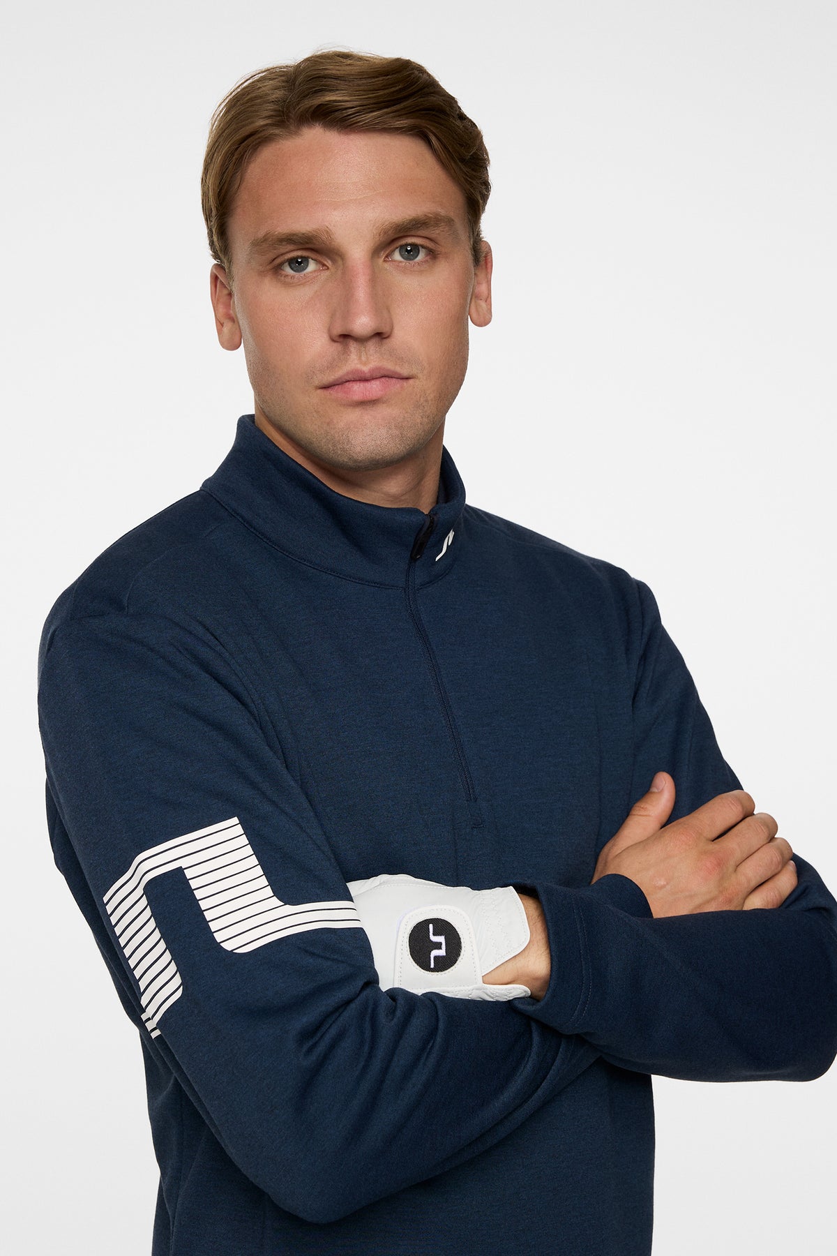 Heath Strike Mid Layer in Navy Melange by J.Lindeberg