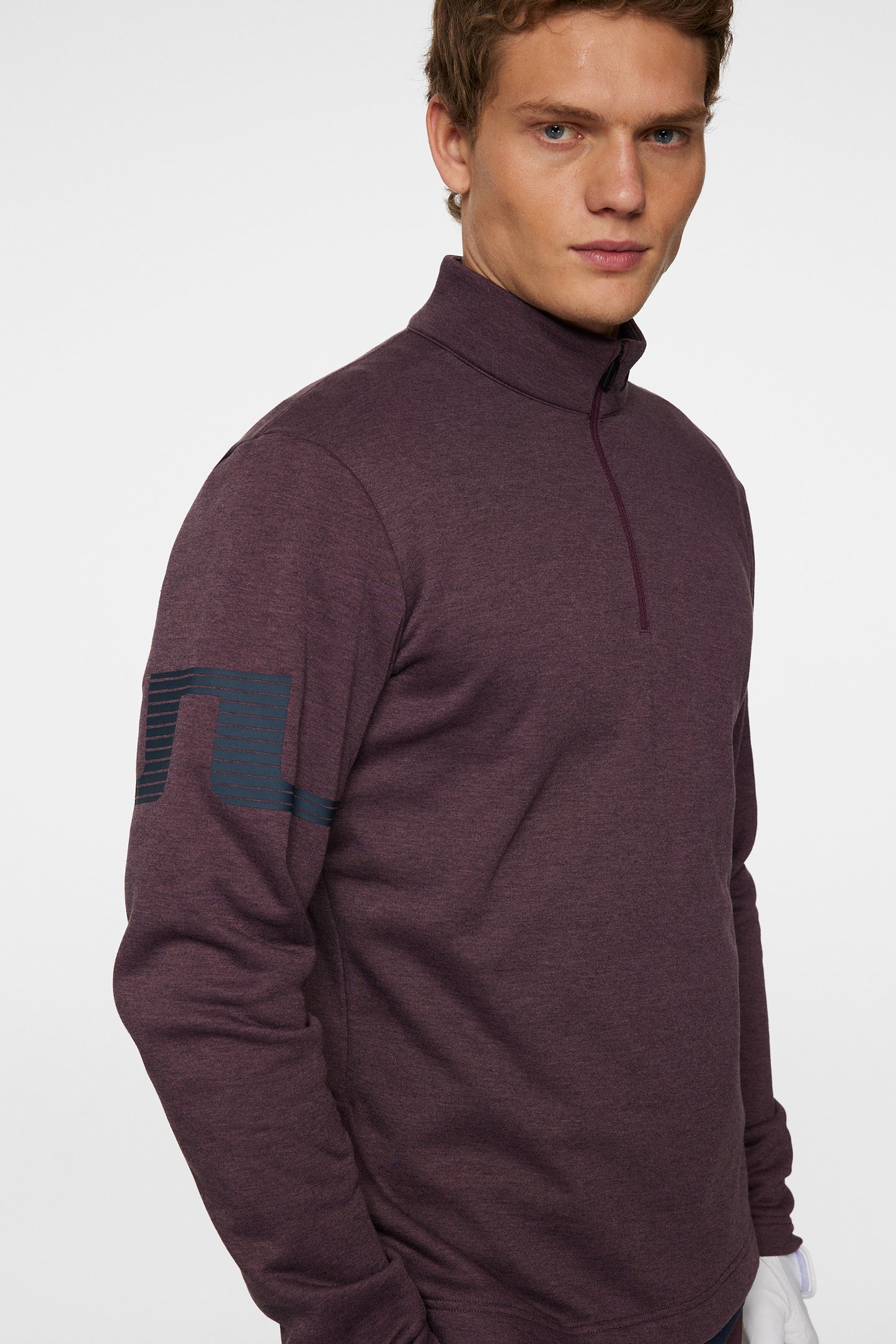 Heath Strike Mid Layer in Huckleberry melange by J.Lindeberg