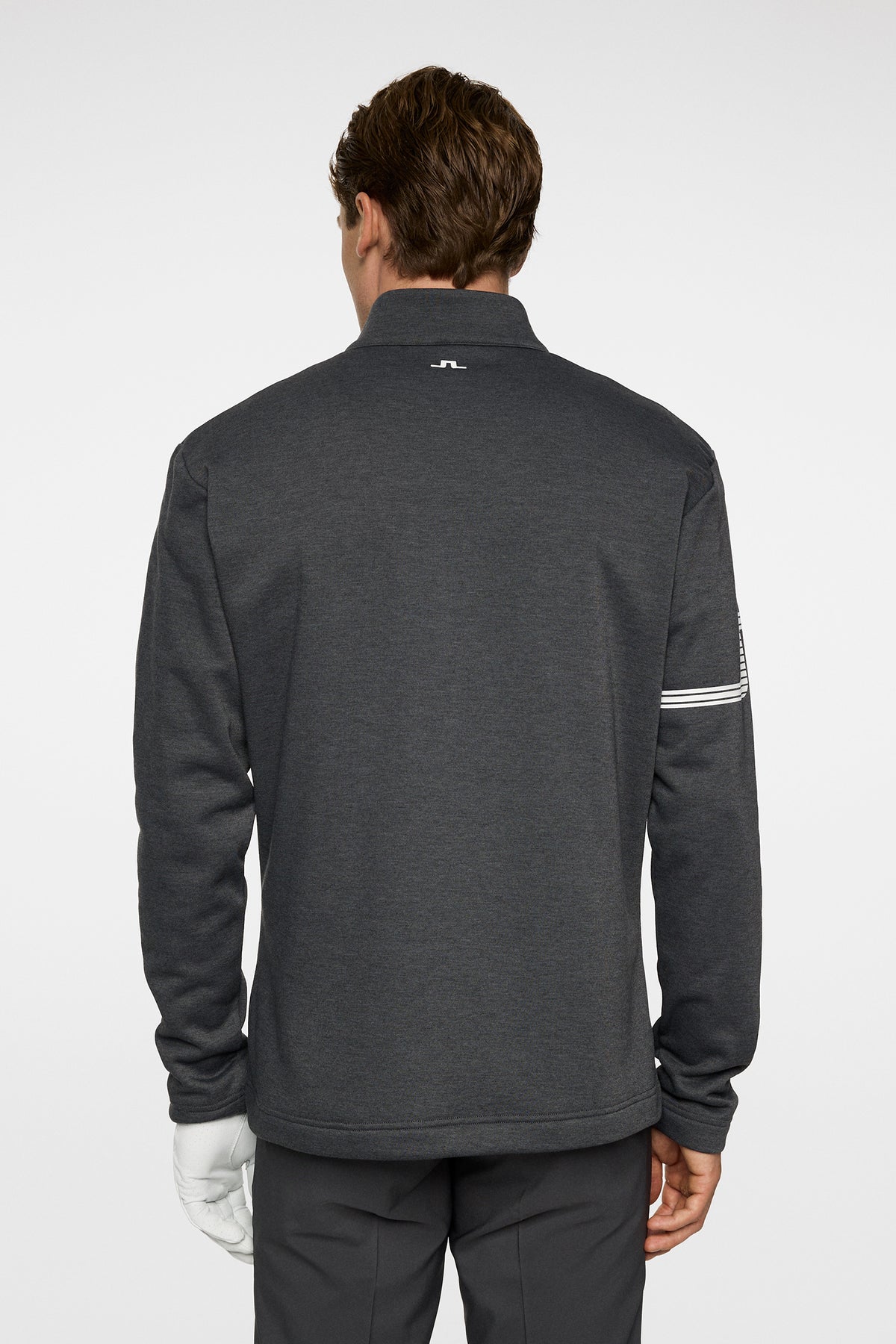 Heath Strike Mid Layer in Asphalt and Black Melange by J.Lindeberg