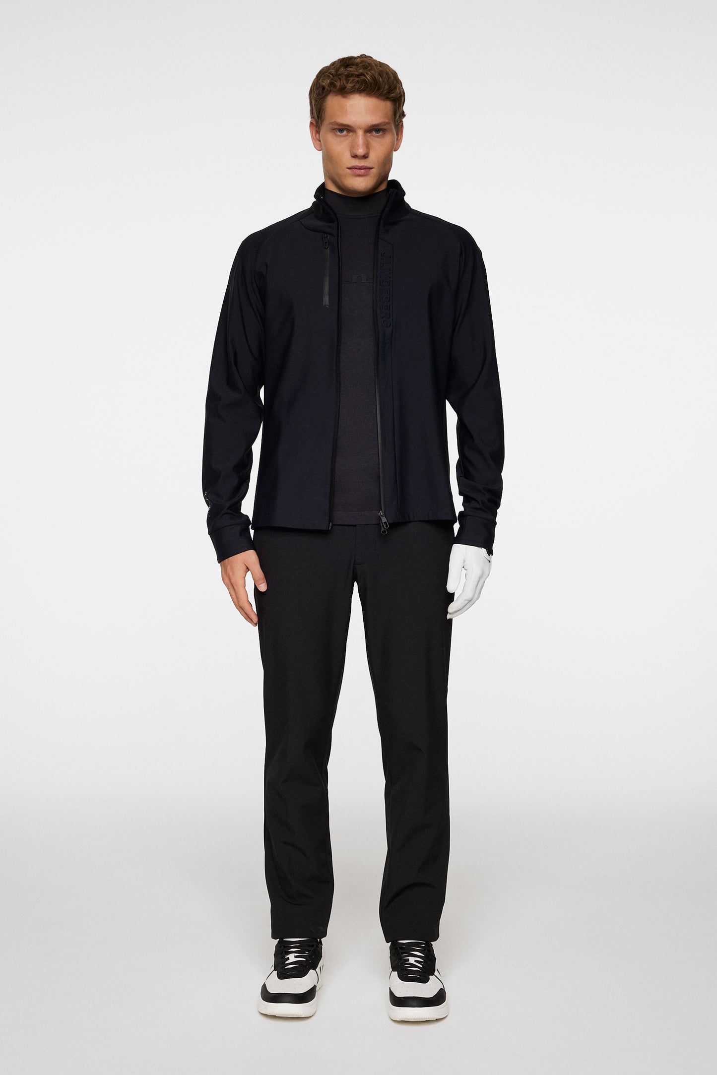 Tayler Zip Mid Layer in Black by J.Lindeberg