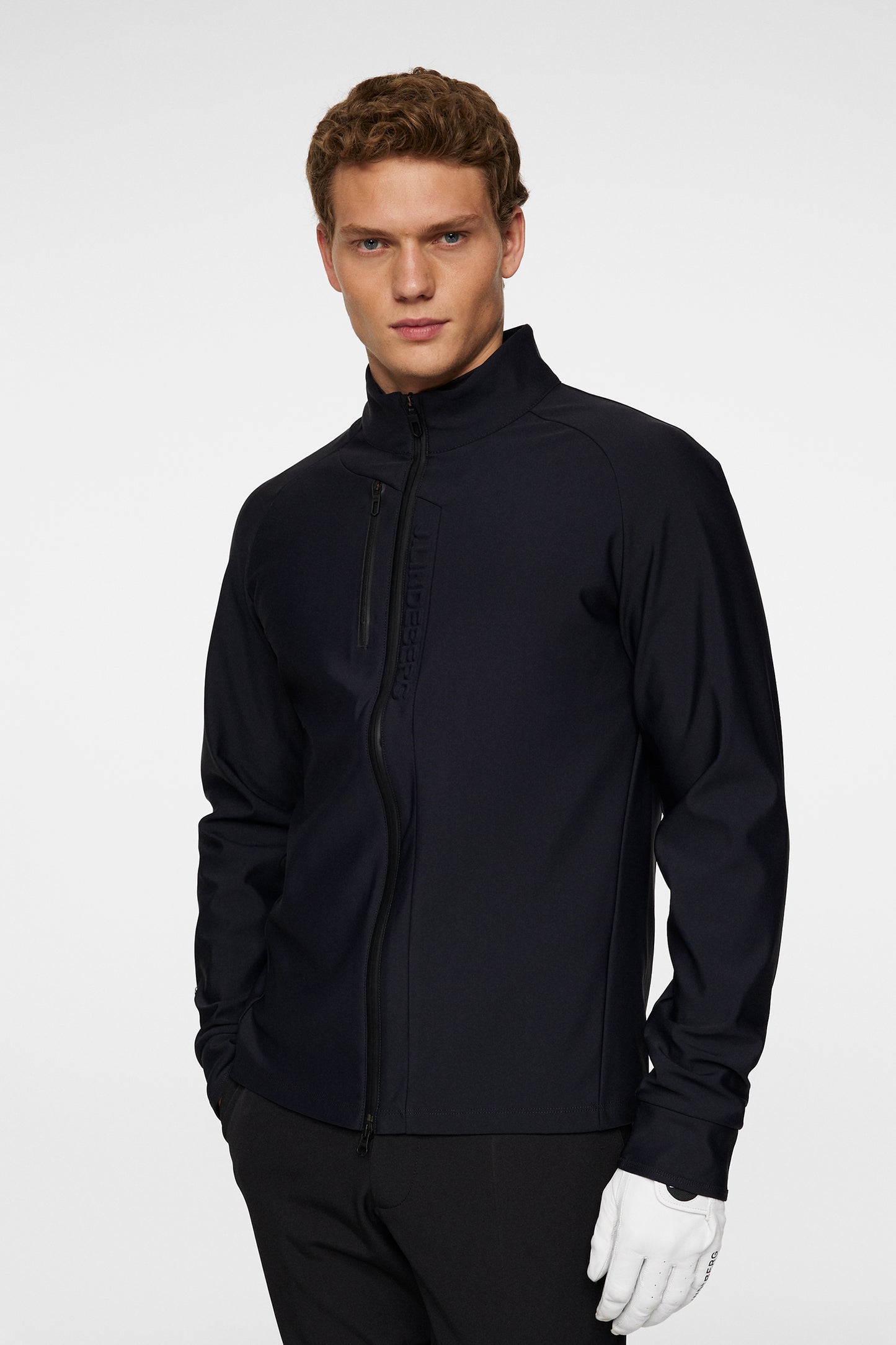 Tayler Zip Mid Layer in Black by J.Lindeberg