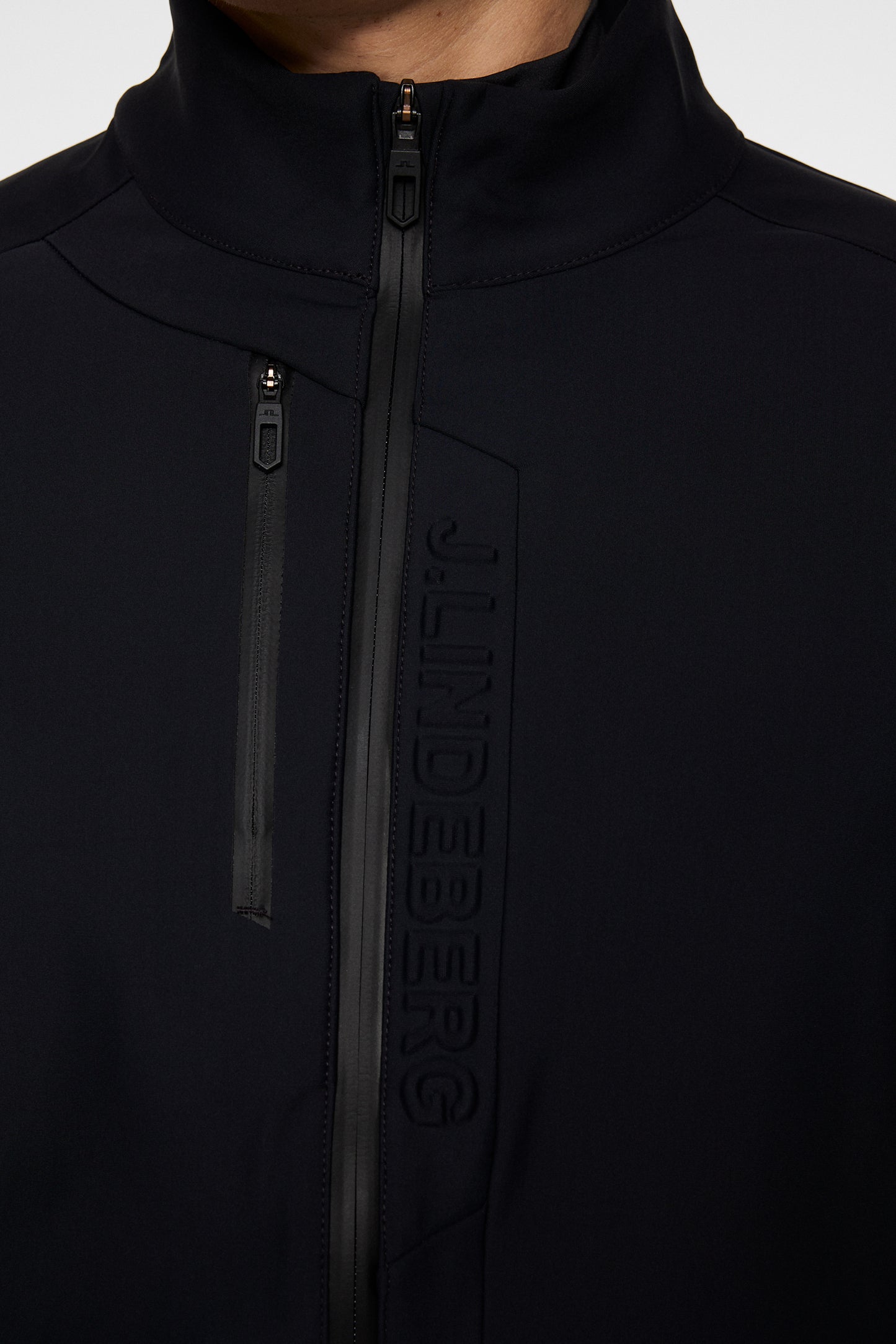 Tayler Zip Mid Layer in Black by J.Lindeberg