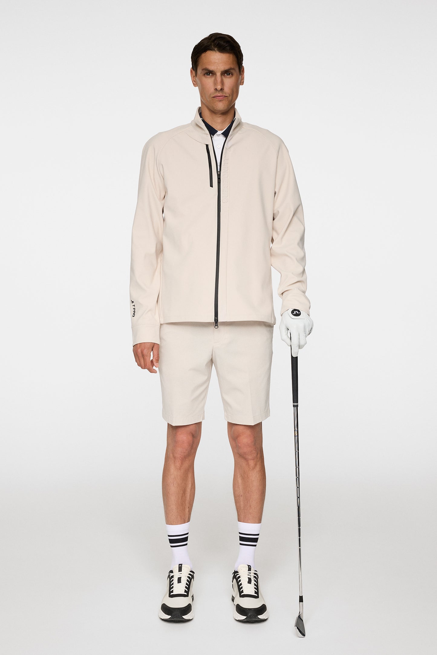 Tayler Zip Mid Layer in Moonbeam by J.Lindeberg