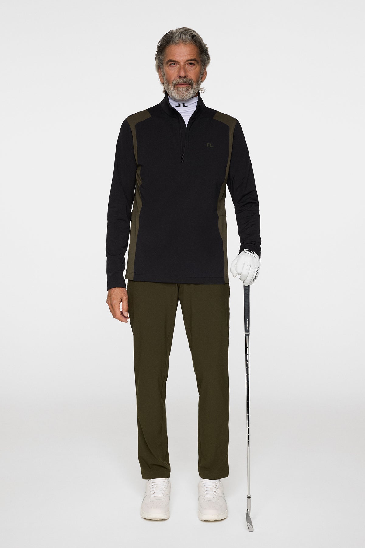 Lukas Quarter Zip Mid Layer in Black by J.Lindeberg