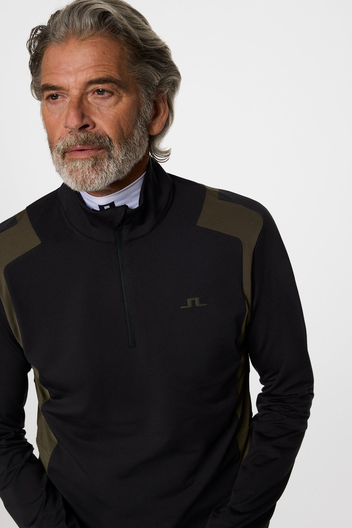 Lukas Quarter Zip Mid Layer in Black by J.Lindeberg