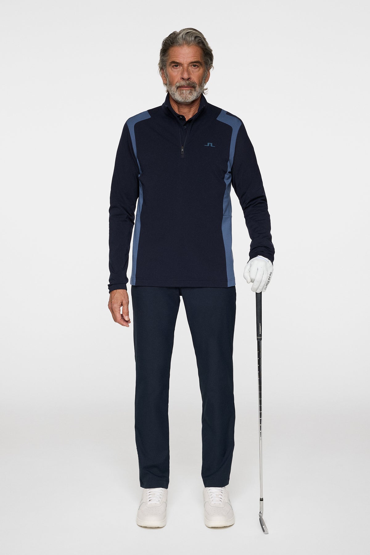 Lukas Quarter Zip Mid Layer in Vintage Indigo by J.Lindeberg