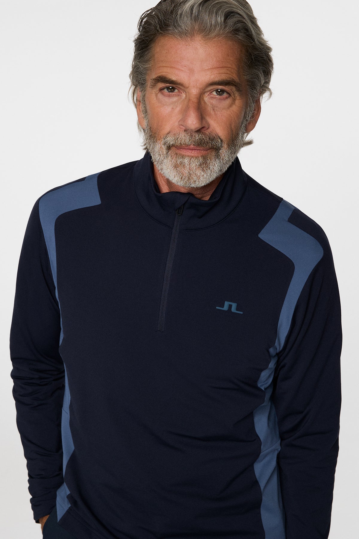 Lukas Quarter Zip Mid Layer in Vintage Indigo by J.Lindeberg