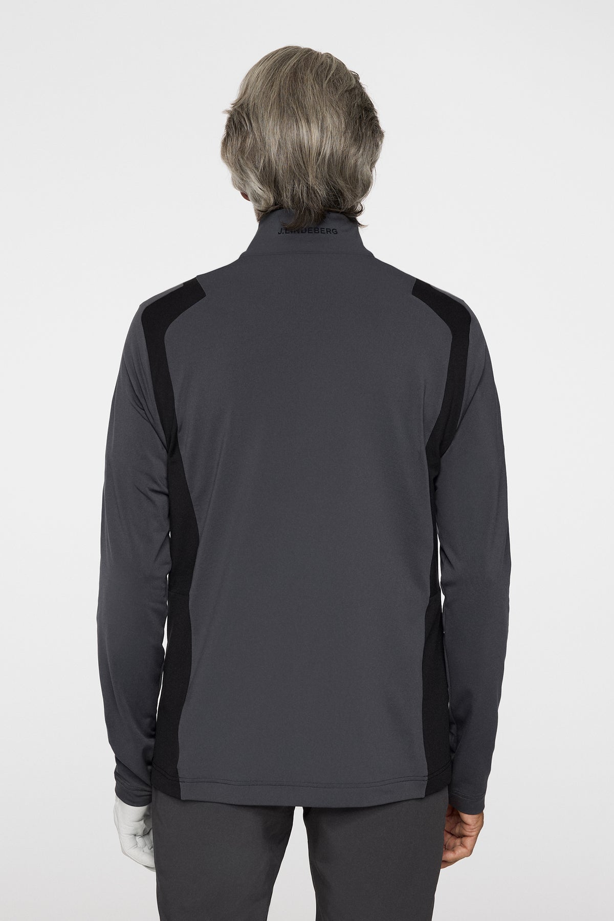 Lukas Quarter Zip Mid Layer in Asphalt by J.Lindeberg