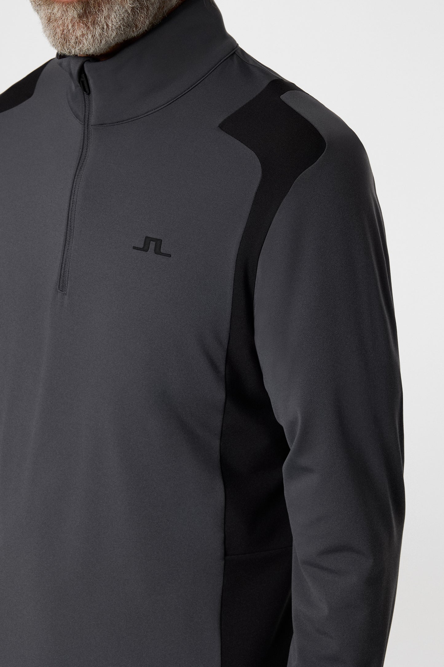 Lukas Quarter Zip Mid Layer in Asphalt by J.Lindeberg