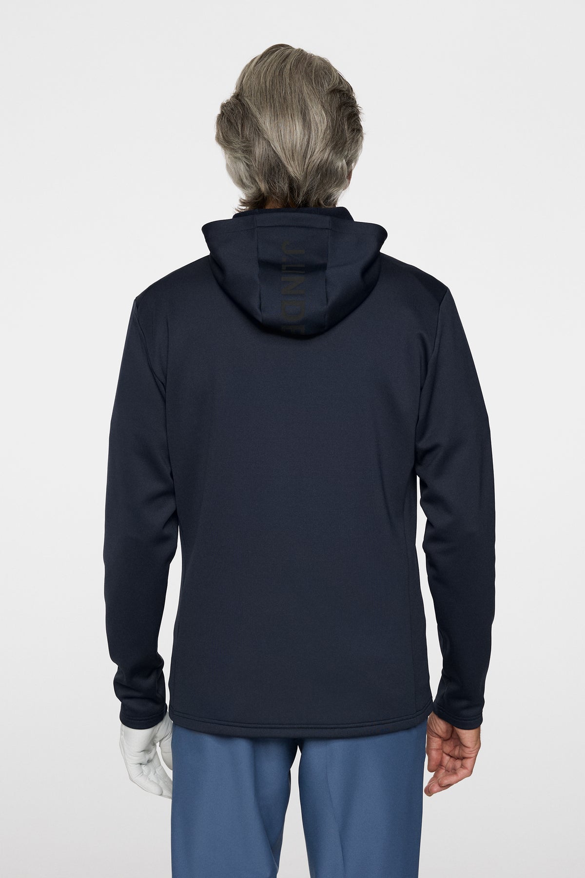 Aerial Full Zip Hood in JL Navy by J.Lindeberg
