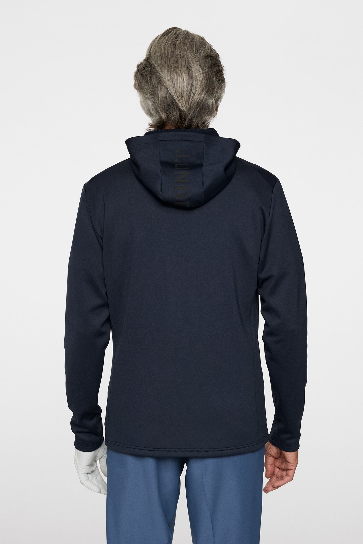 Aerial Full Zip Hood in JL Navy by J.Lindeberg