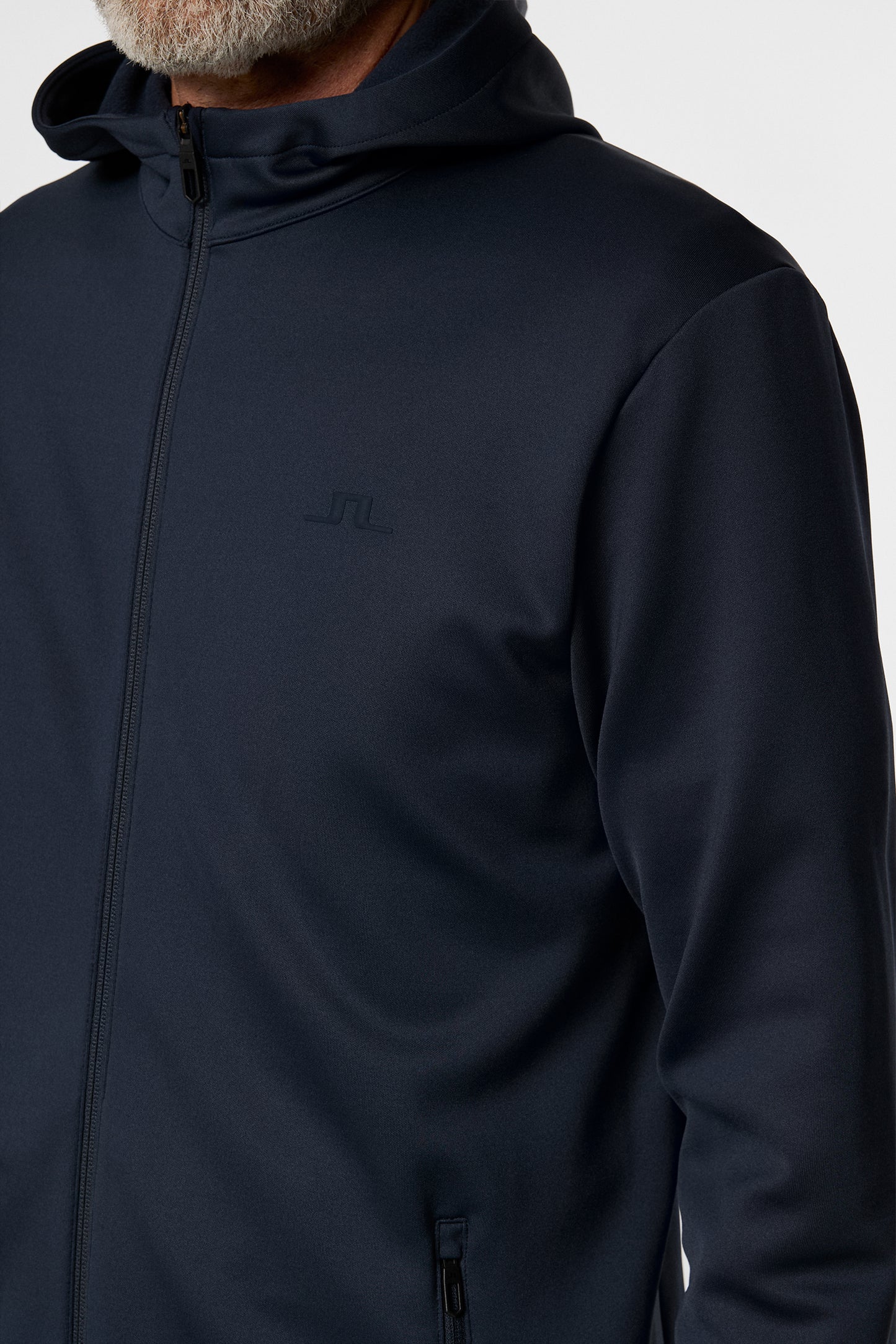 Aerial Full Zip Hood in JL Navy by J.Lindeberg