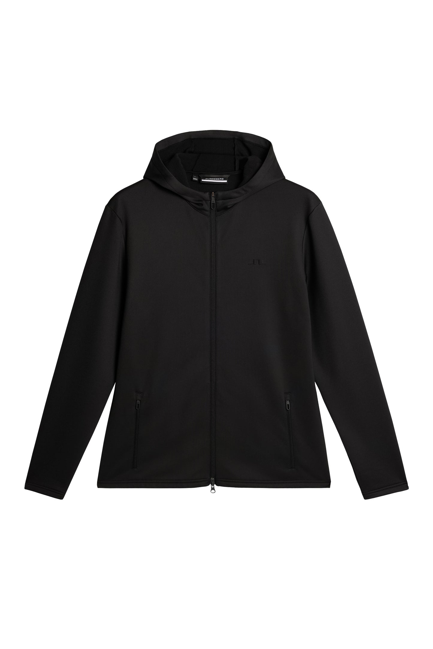 Aerial Full Zip Hood in Black by J.Lindeberg