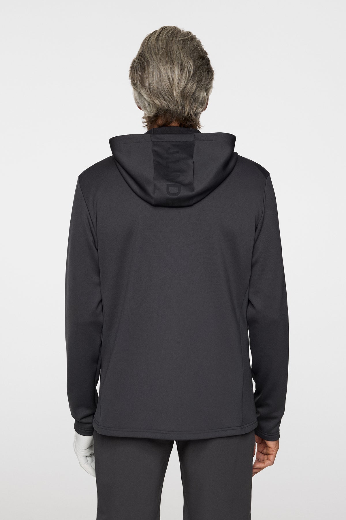 Aerial Full Zip Hood in Asphalt by J.Lindeberg
