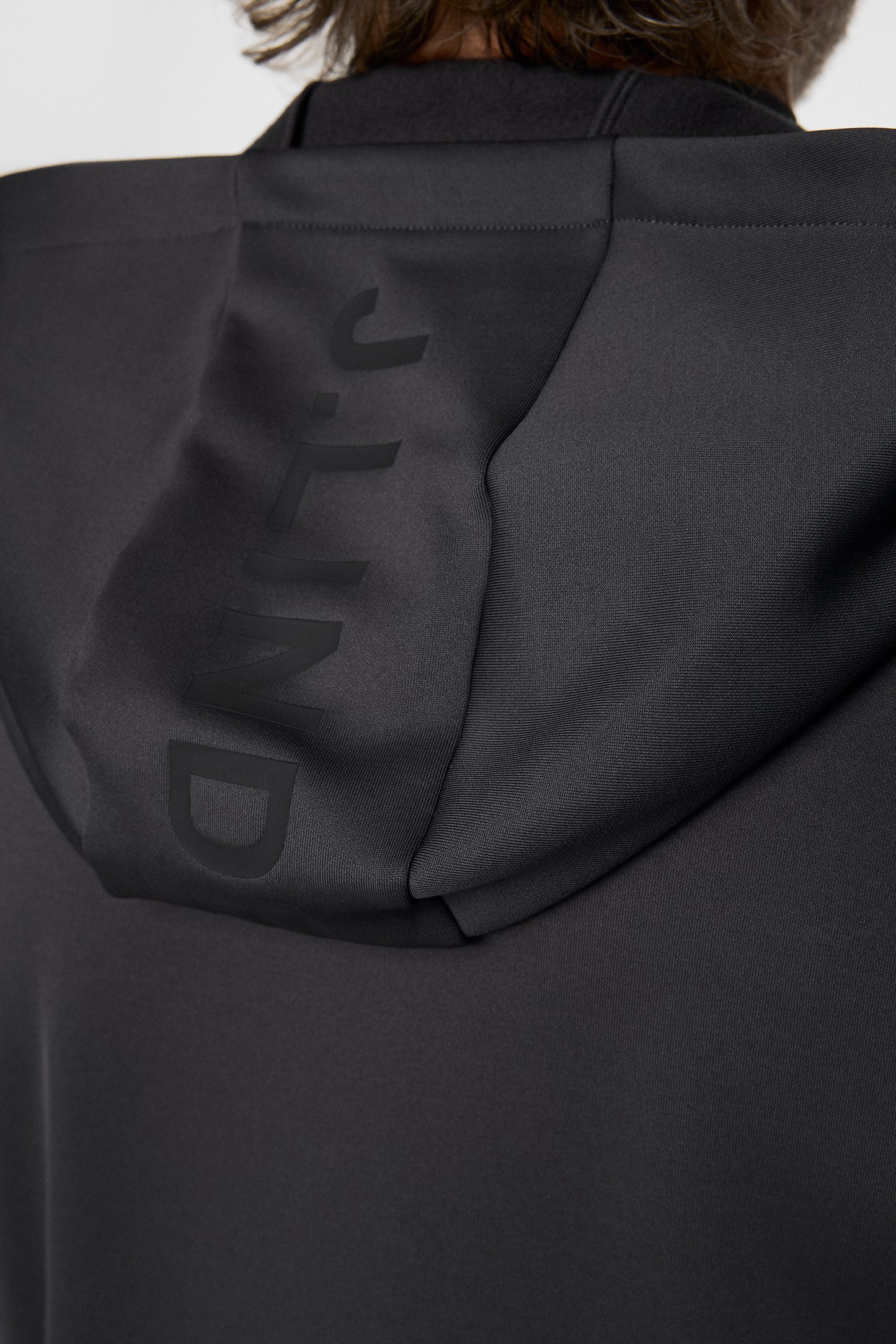 Aerial Full Zip Hood in Asphalt by J.Lindeberg