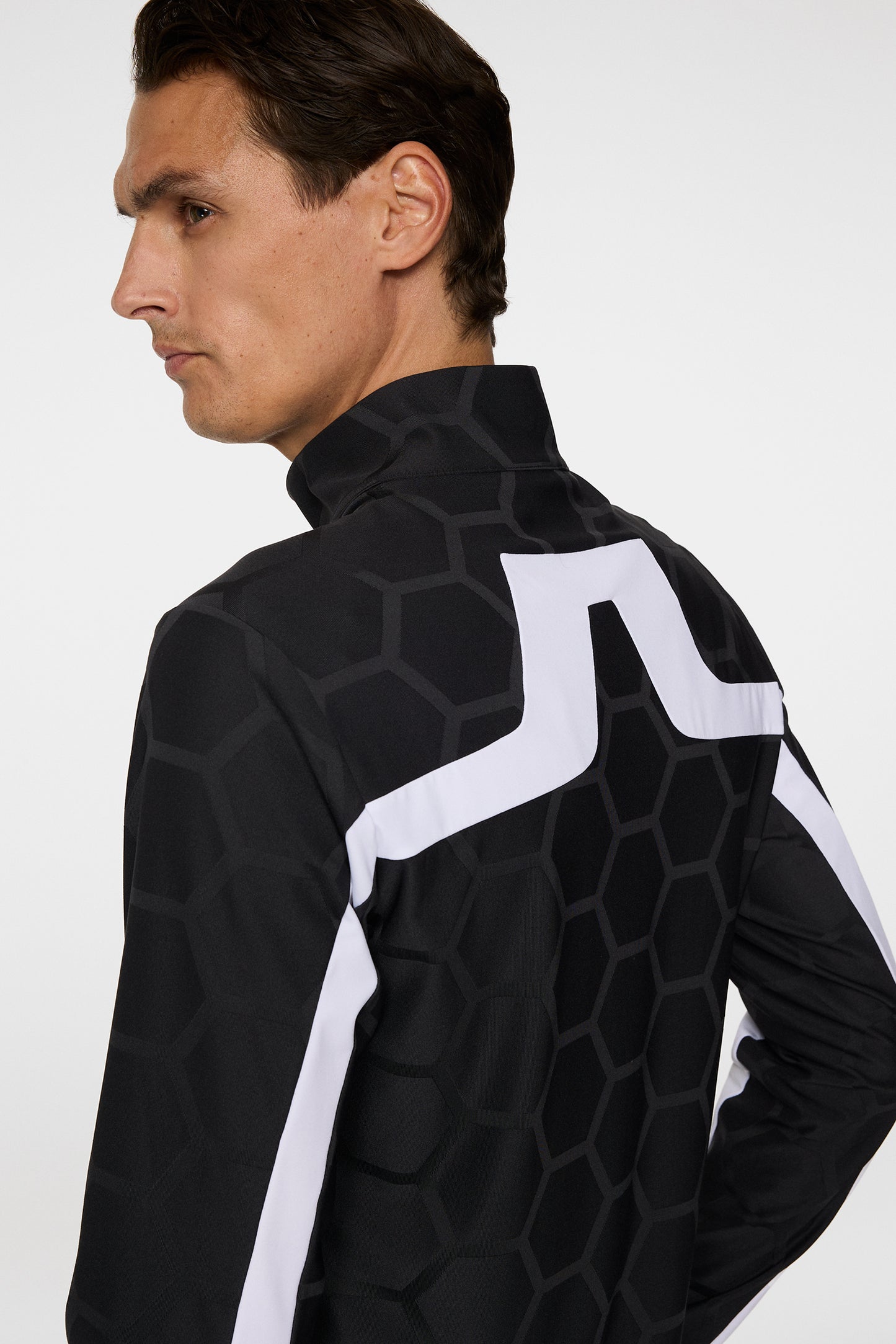 Jarvis Jacquard Tour Mid Layer in The Open Black by J.Lindeberg