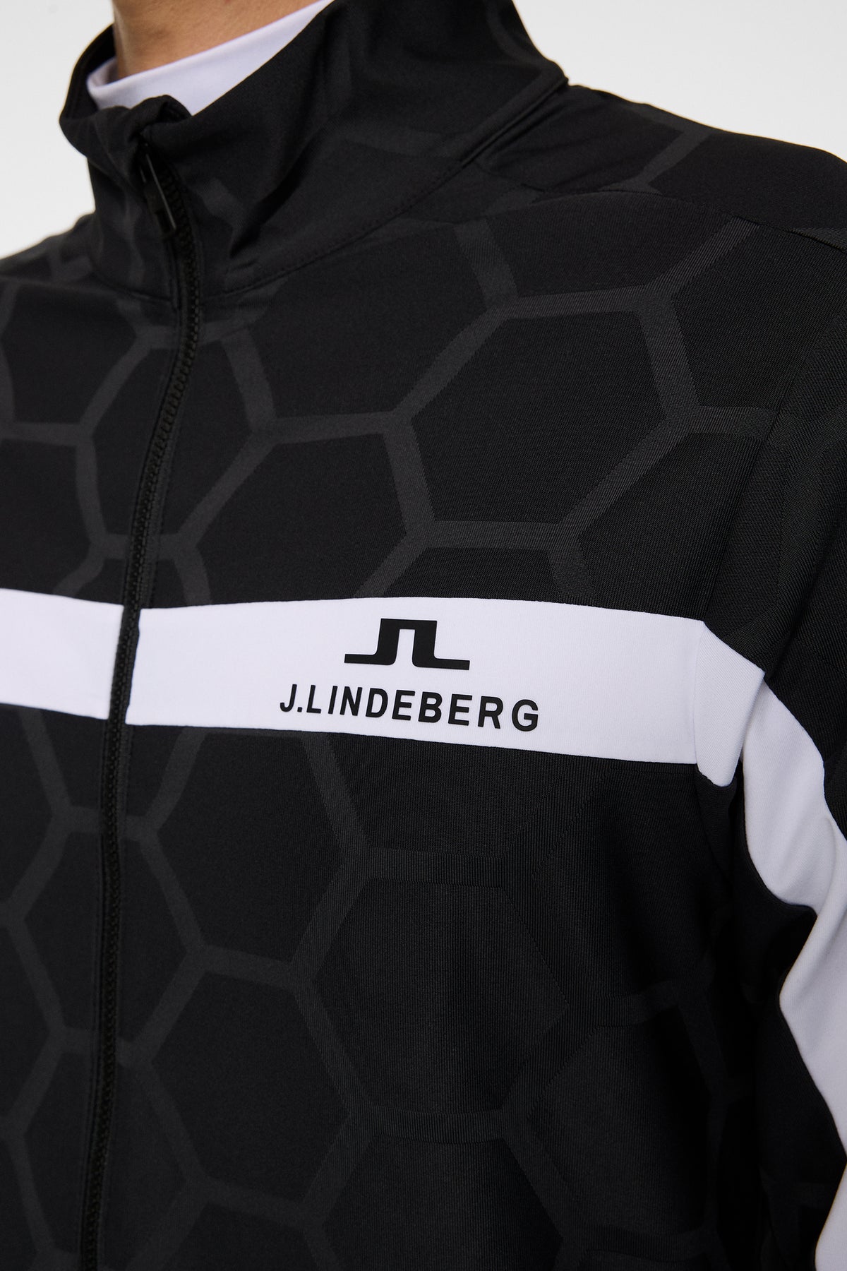 Jarvis Jacquard Tour Mid Layer in The Open Black by J.Lindeberg