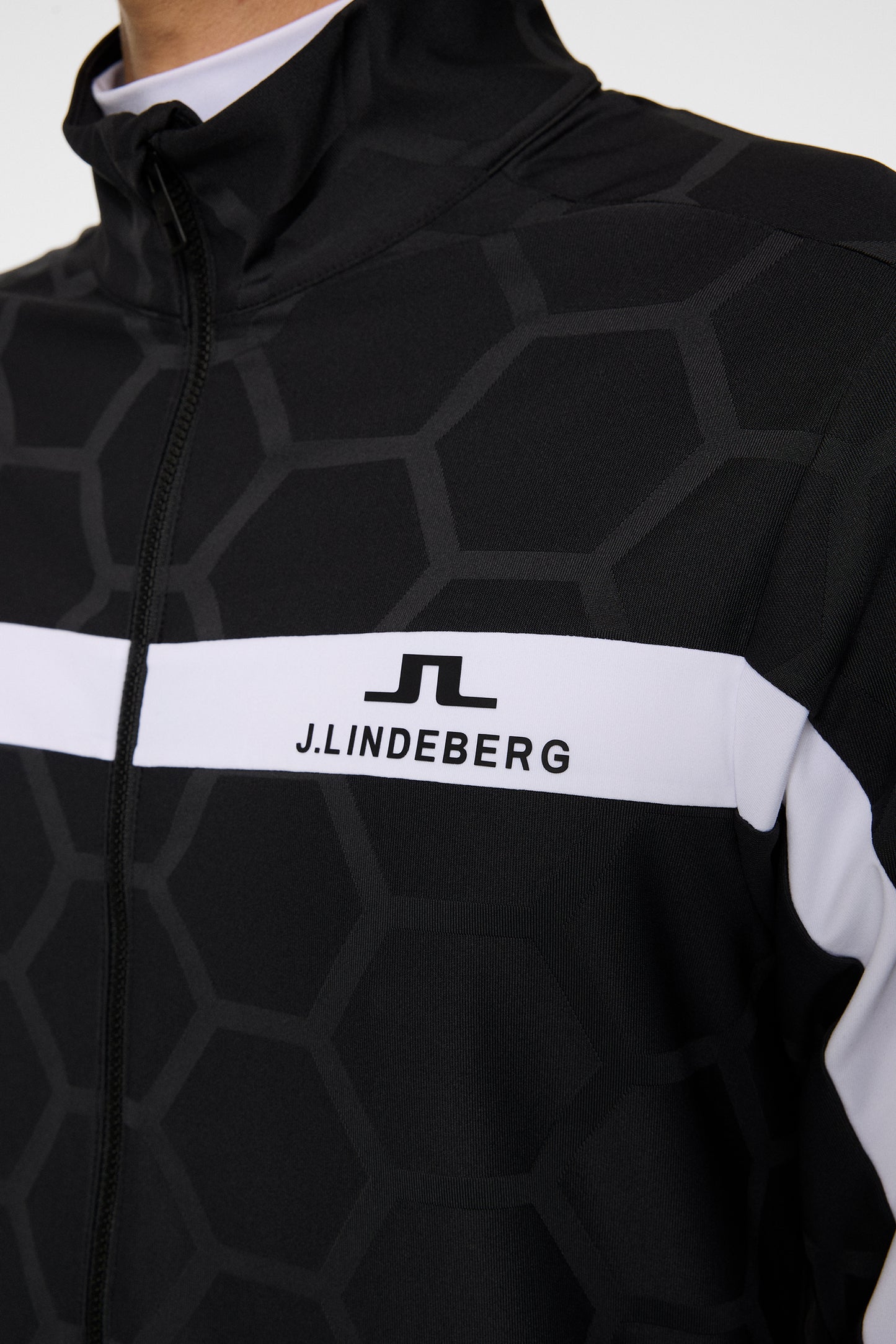 Jarvis Jacquard Tour Mid Layer in The Open Black by J.Lindeberg