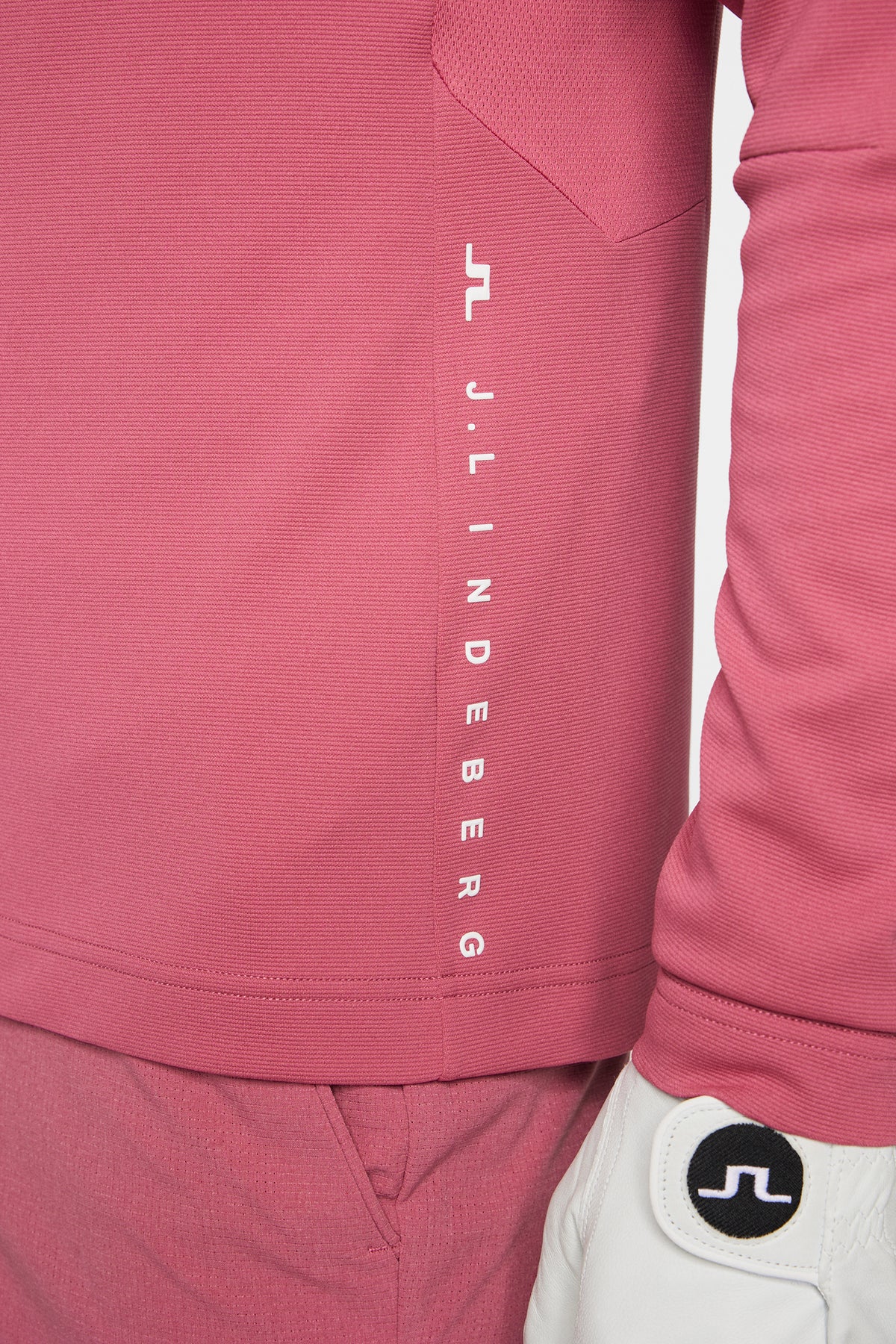 Leon Quarter Zip Mid Layer in Rose Wine by J.Lindeberg