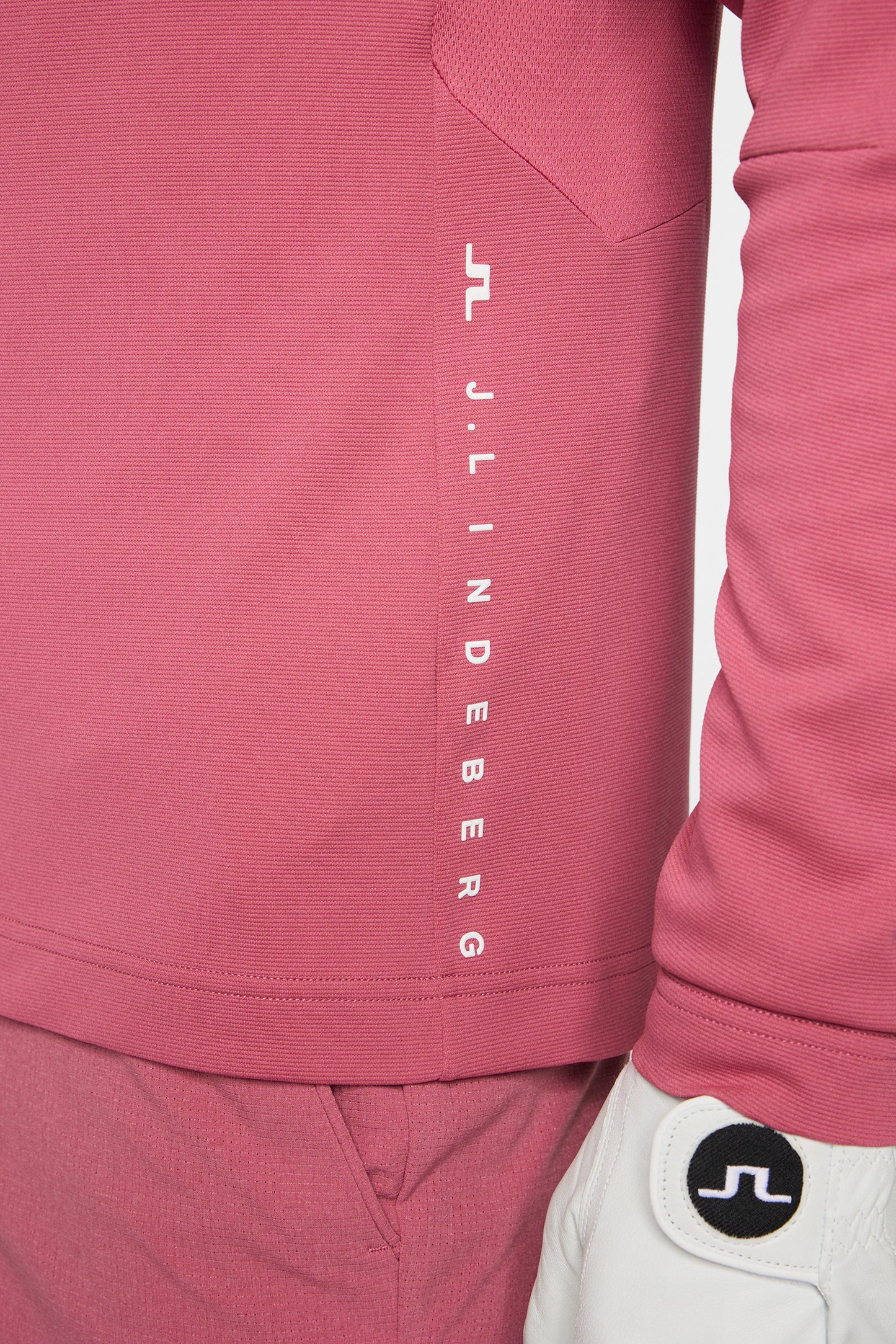 Leon Quarter Zip Mid Layer in Rose Wine by J.Lindeberg