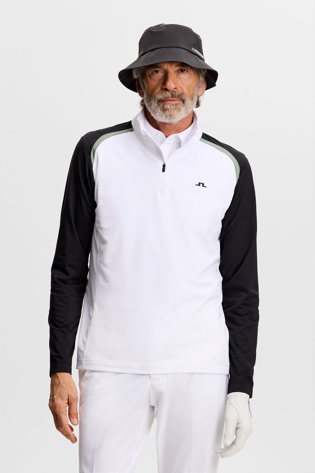 Blake Zip Mid Layer in White by J.Lindeberg