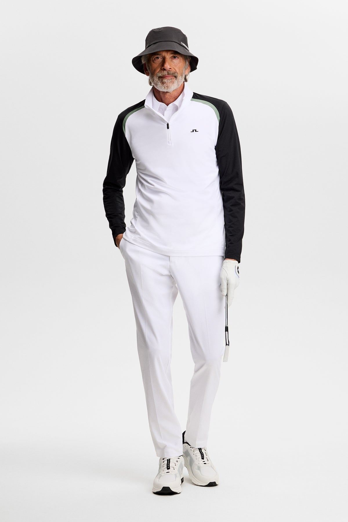 Blake Zip Mid Layer in White by J.Lindeberg