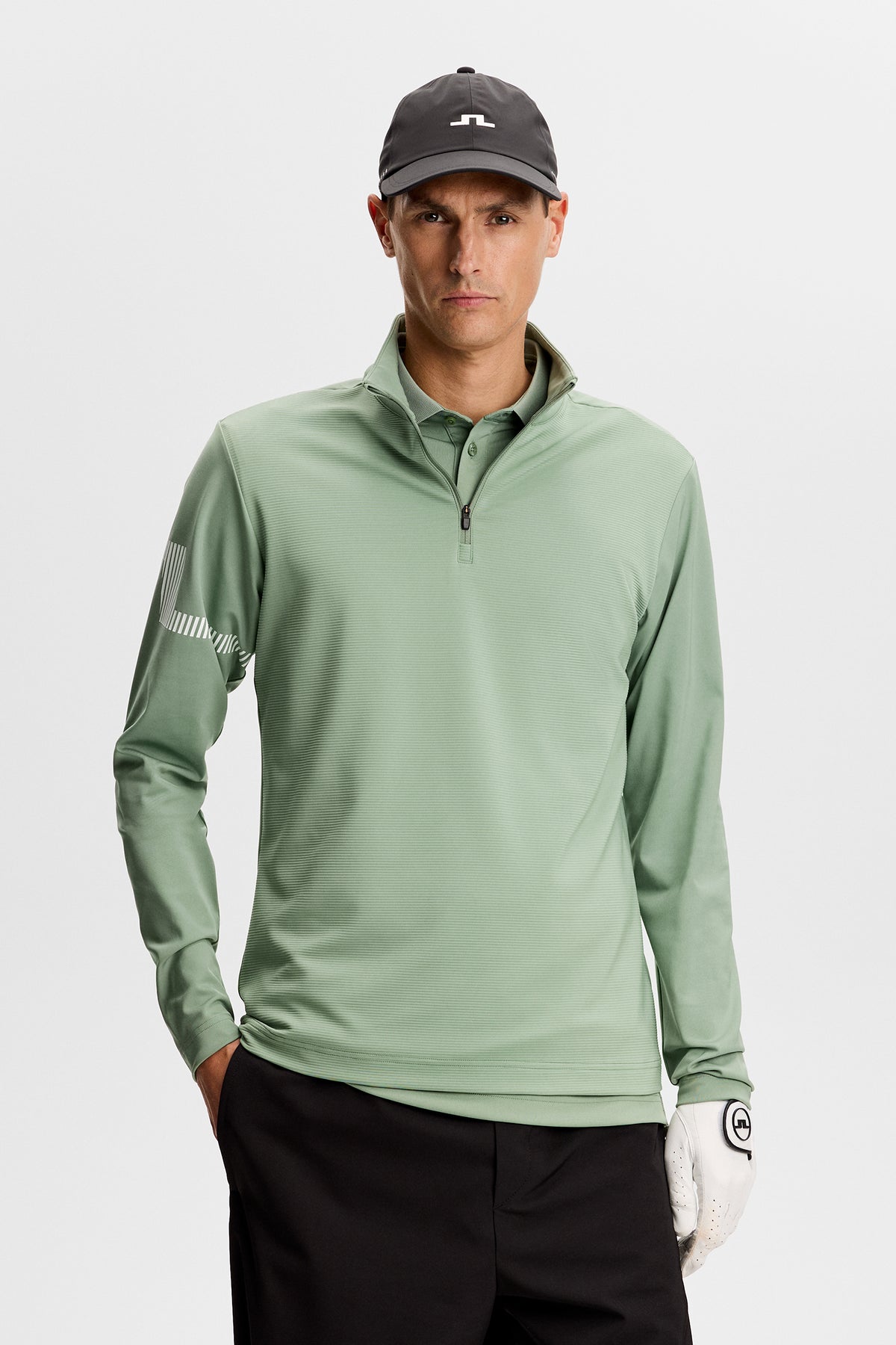 Heath Strike Mid Layer in Hedge Green by J.Lindeberg