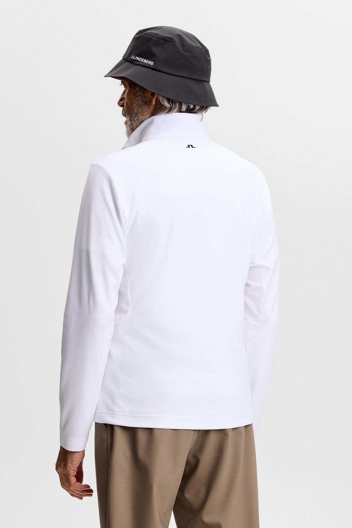 Leon Quarter Zip Mid Layer in White by J.Lindeberg