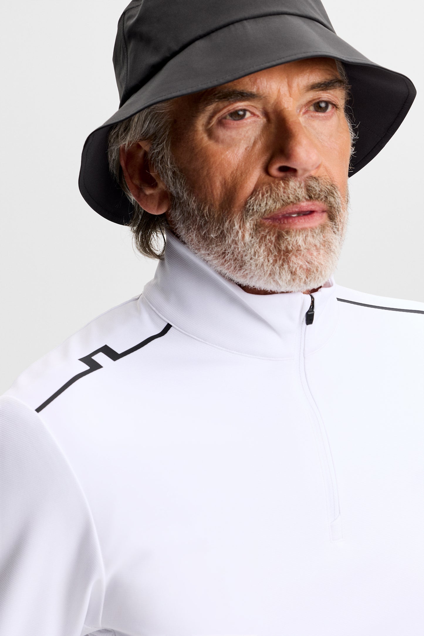 Leon Quarter Zip Mid Layer in White by J.Lindeberg