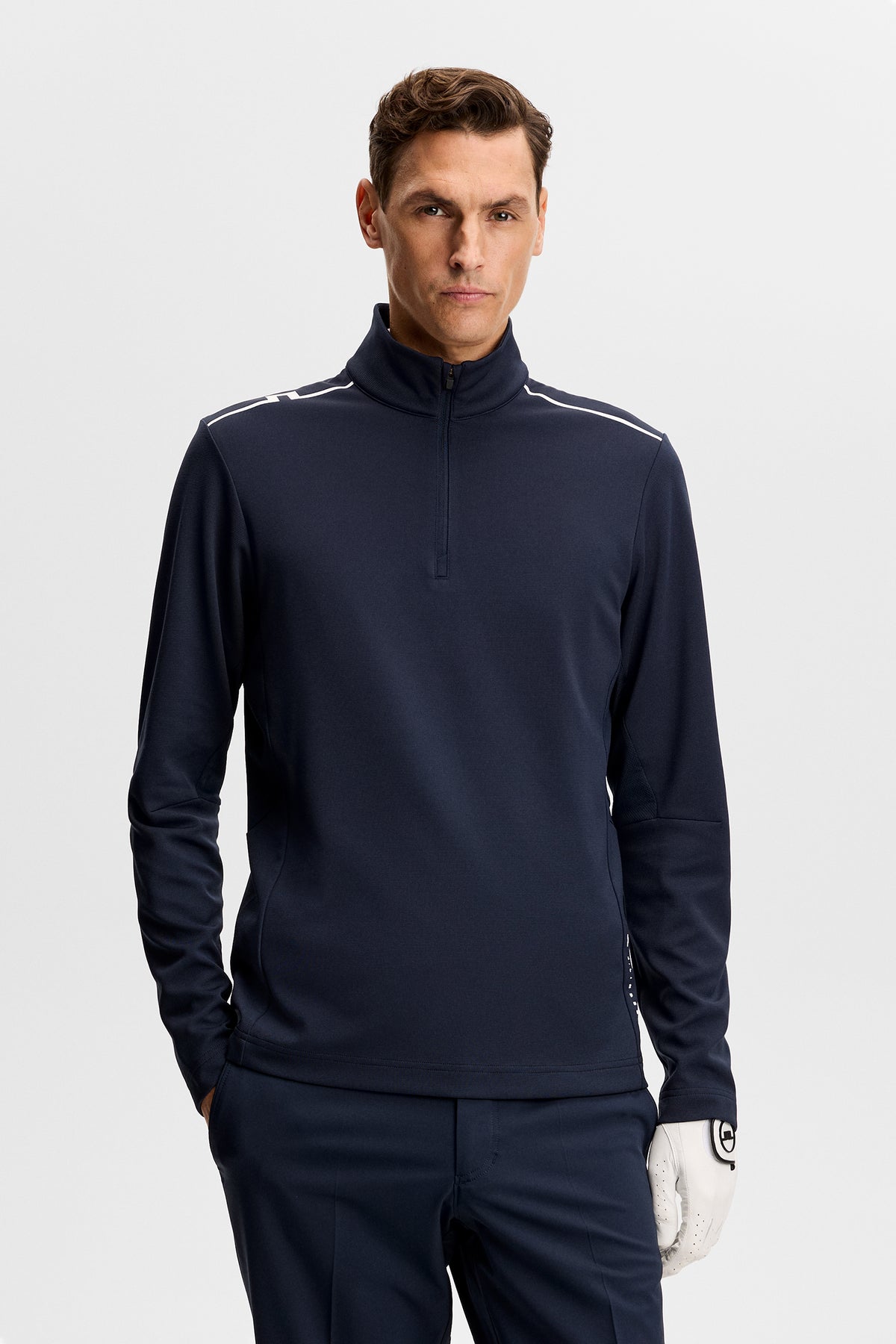 Leon Quarter Zip Mid Layer in JL Navy by J.Lindeberg