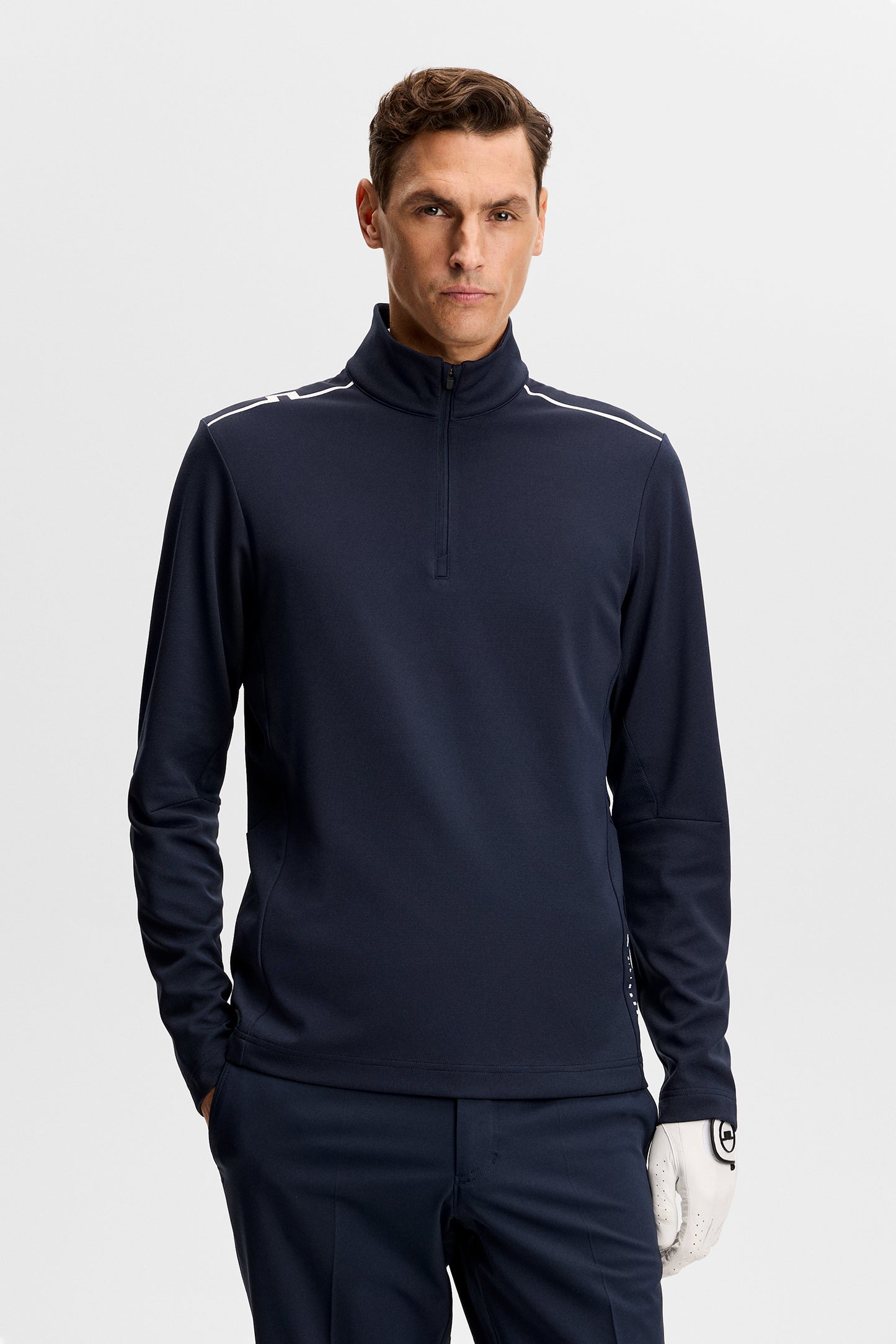 Leon Quarter Zip Mid Layer in JL Navy by J.Lindeberg