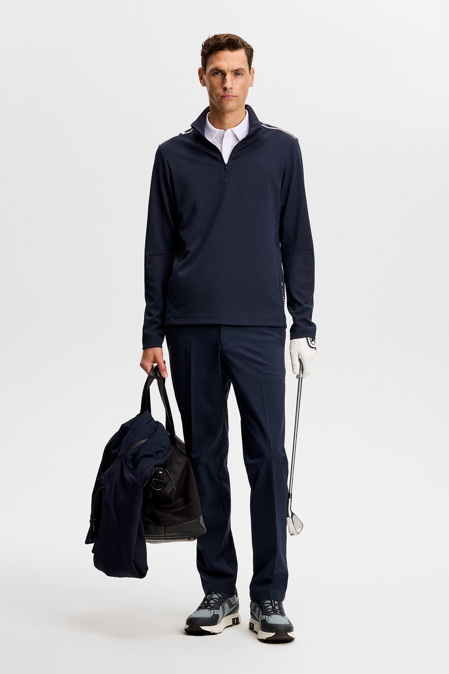 Leon Quarter Zip Mid Layer in JL Navy by J.Lindeberg